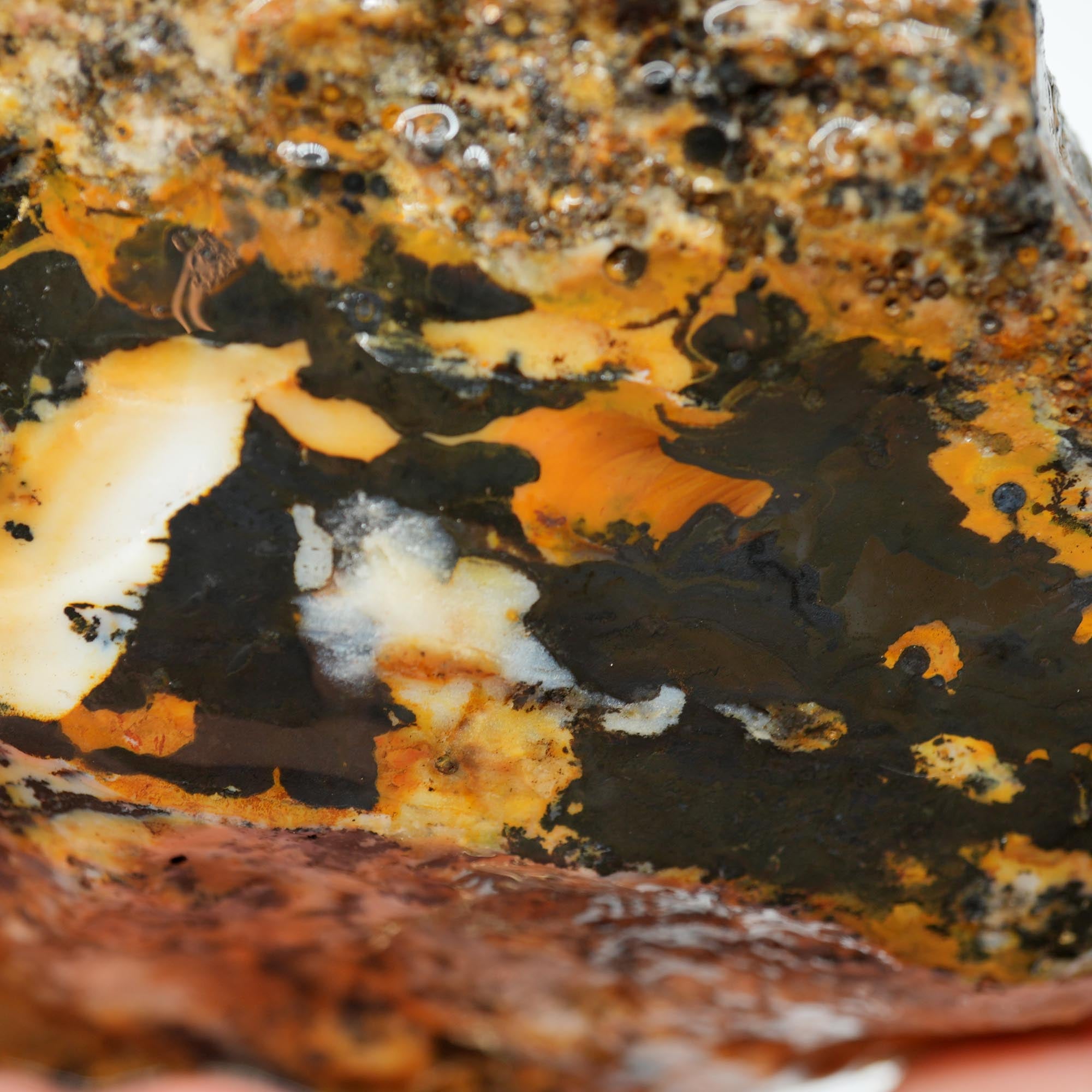 Ochoco Sunset Agate Rough - Smoke Cream Dendrites with Metallic Coating