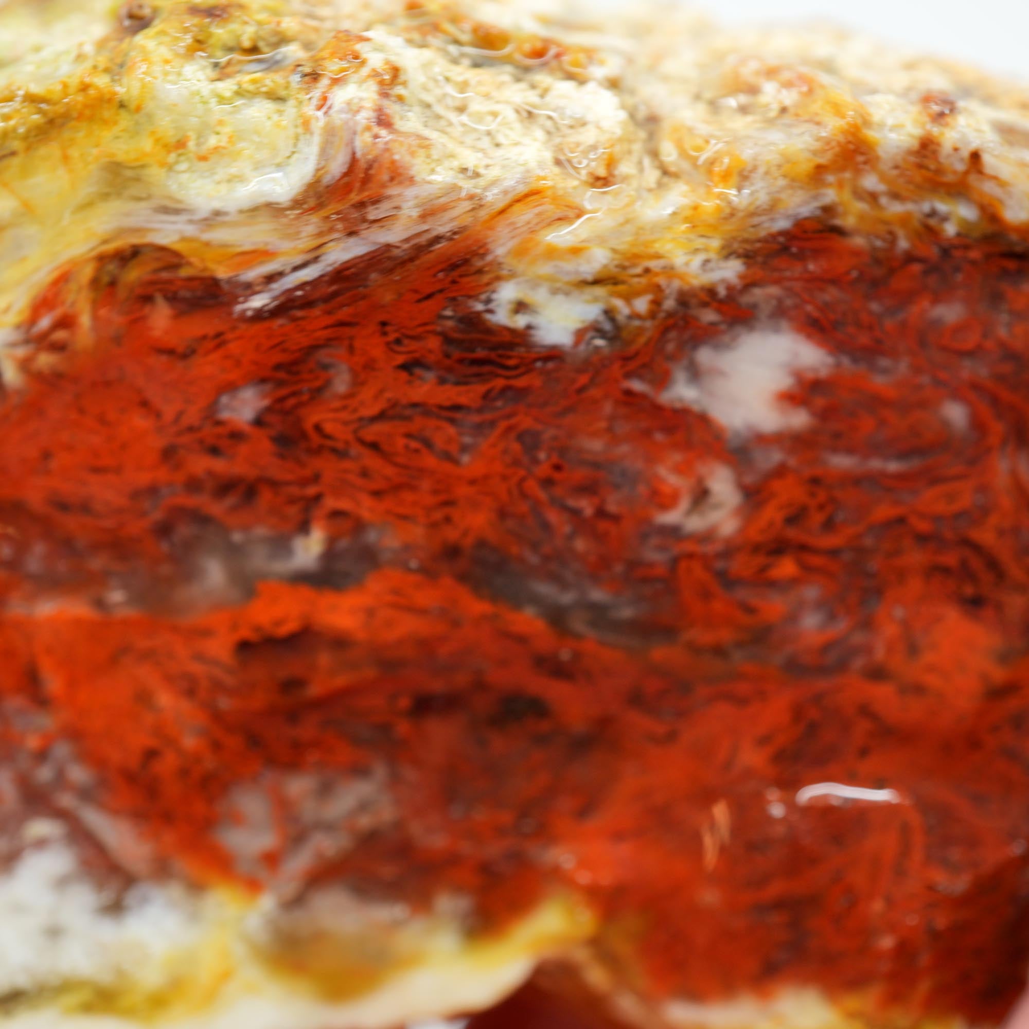 Red Velvet Agate Rough - Bright Red Pattern with Opalite Top Trimmer