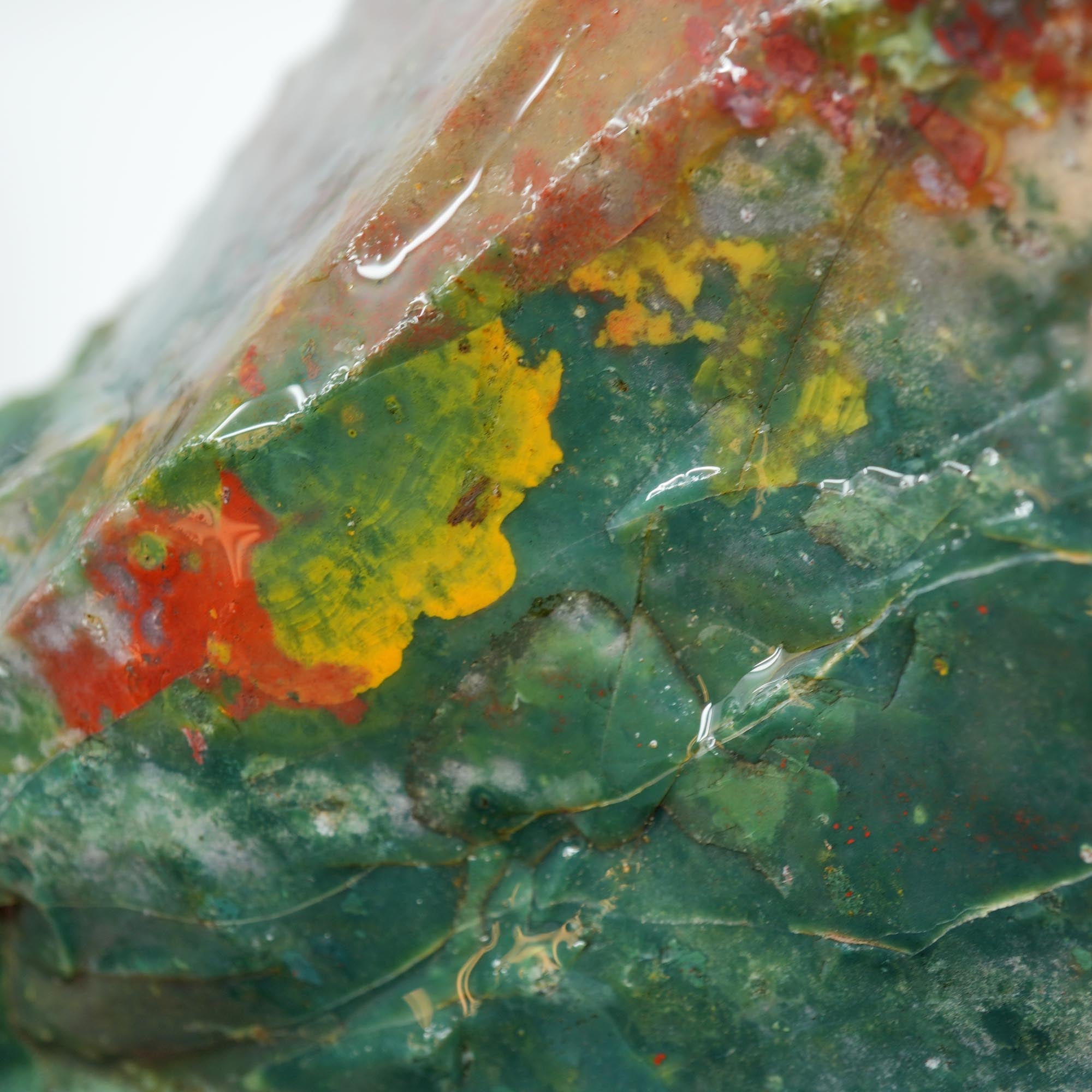 India Bloodstone Rough - Green Red Ocean Jasper-Like Dots Large Block