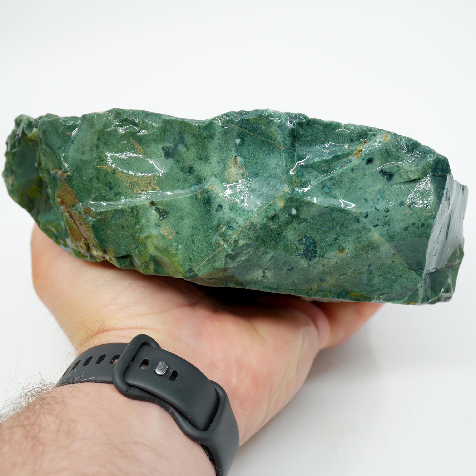 India Bloodstone Rough - Green Red Ocean Jasper-Like Dots Large Block