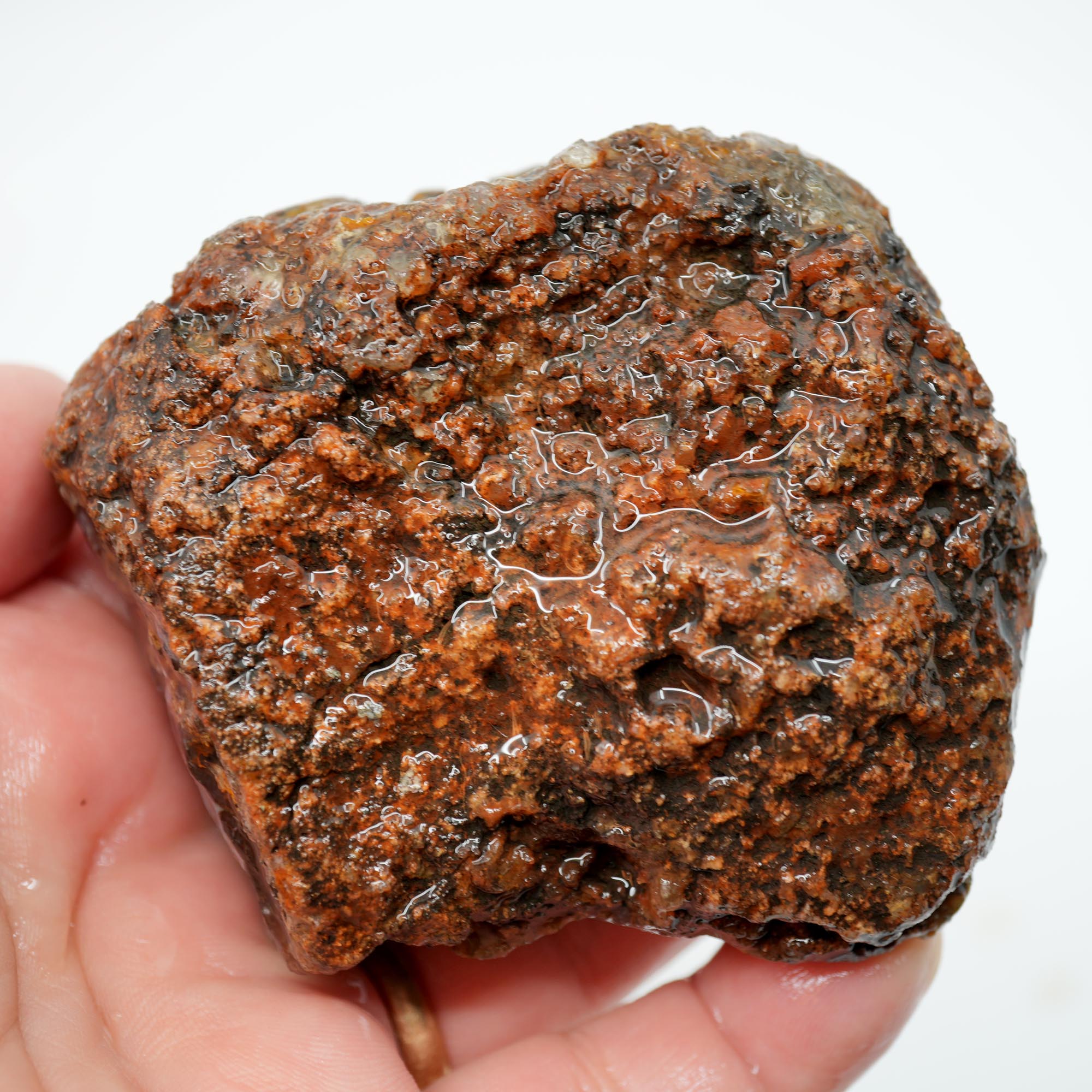 San Carlos Agate Rough - Plate with Fortification and Moss