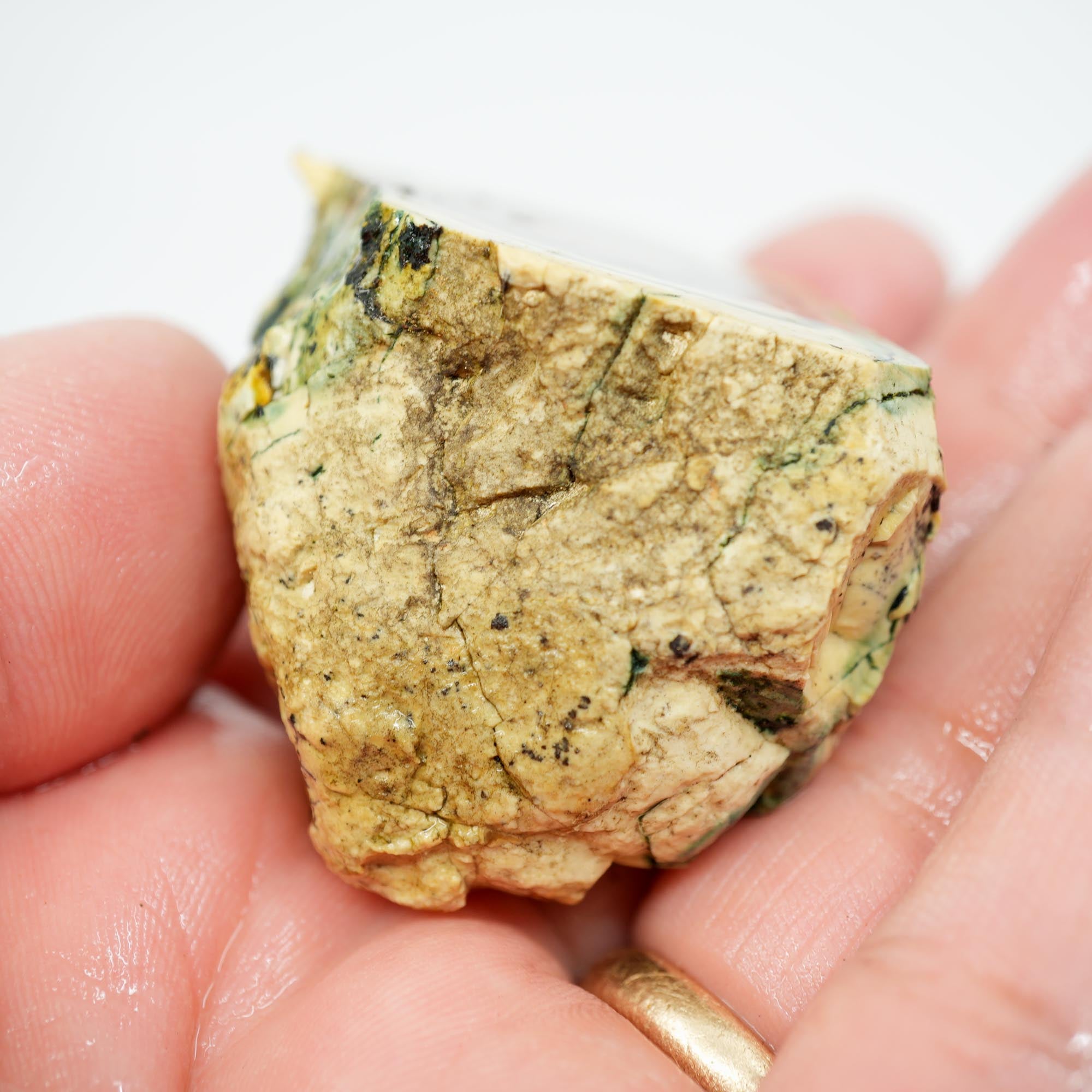 Royal Imperial Jasper Rough - Orbicular Pattern with Creamy Pink