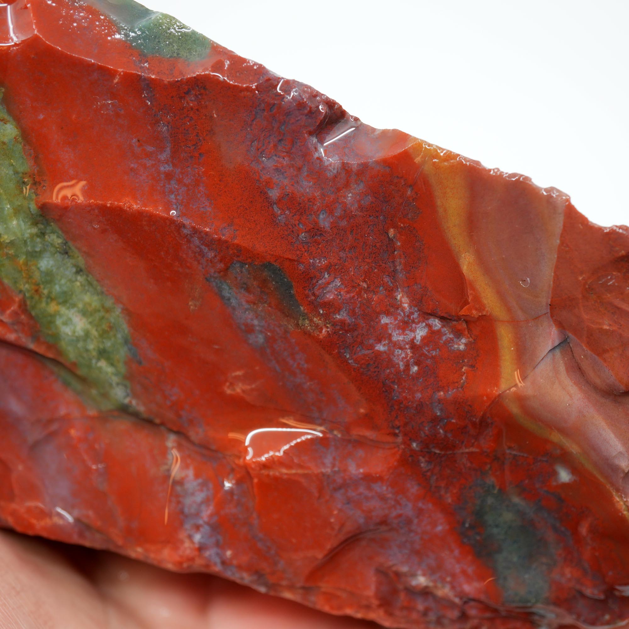 India Bloodstone Rough - Gemmy Red and Green Mix