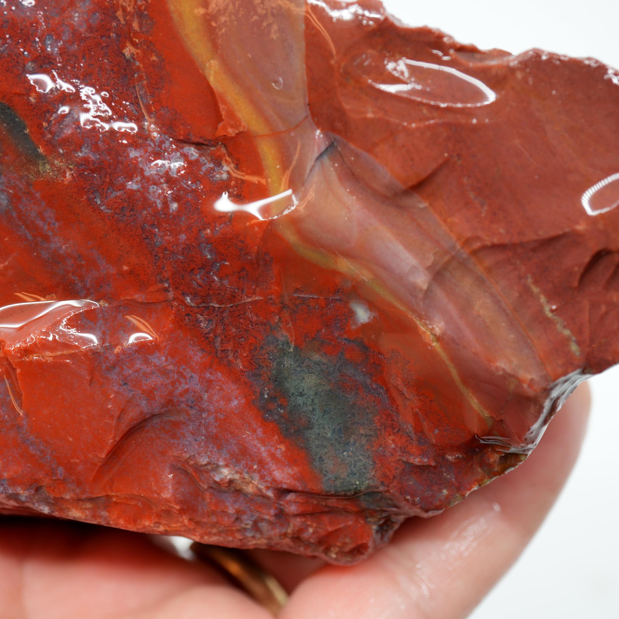 India Bloodstone Rough - Gemmy Red and Green Mix