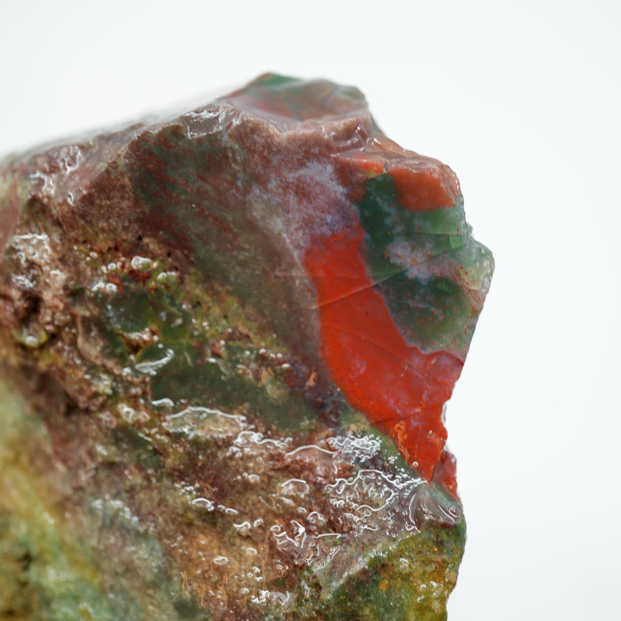 India Bloodstone Rough - Gemmy Red and Green Mix