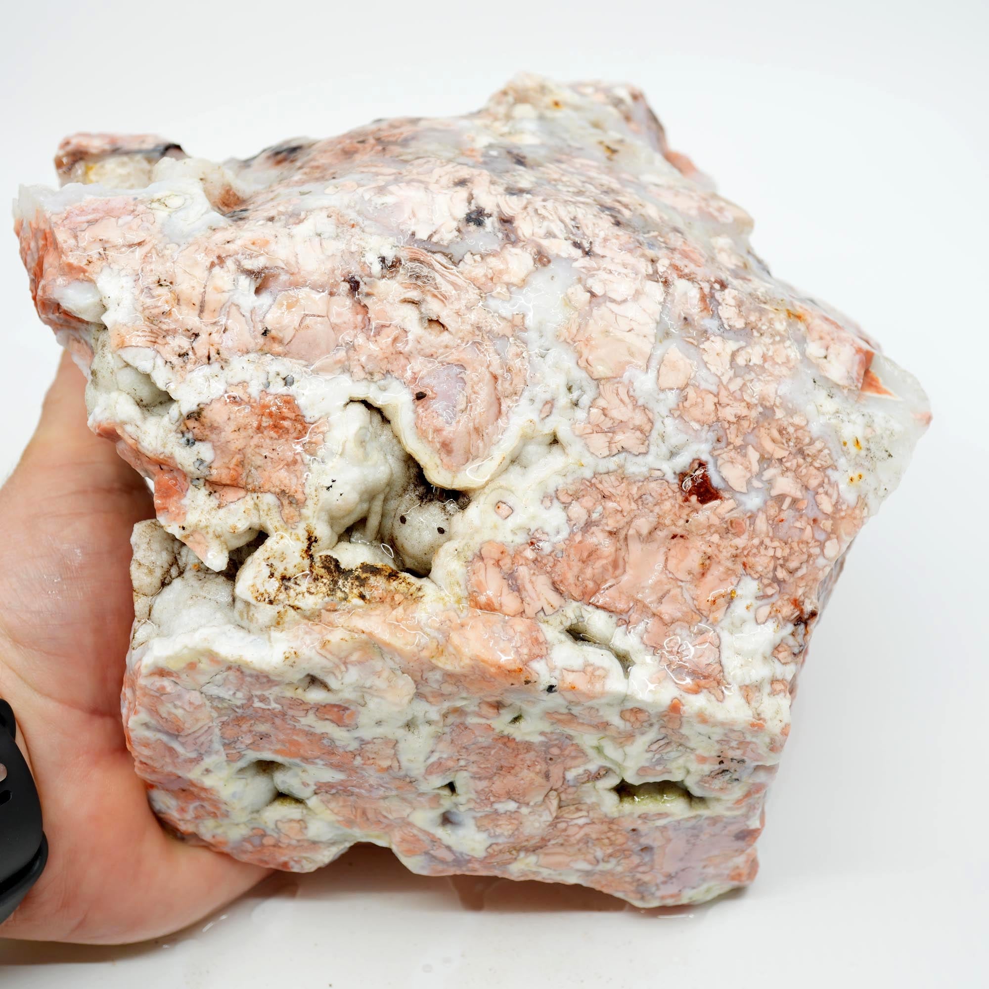 Cotton Candy Agate Rough - Large High-Grade Cutter with Grape Druzy and Breccia