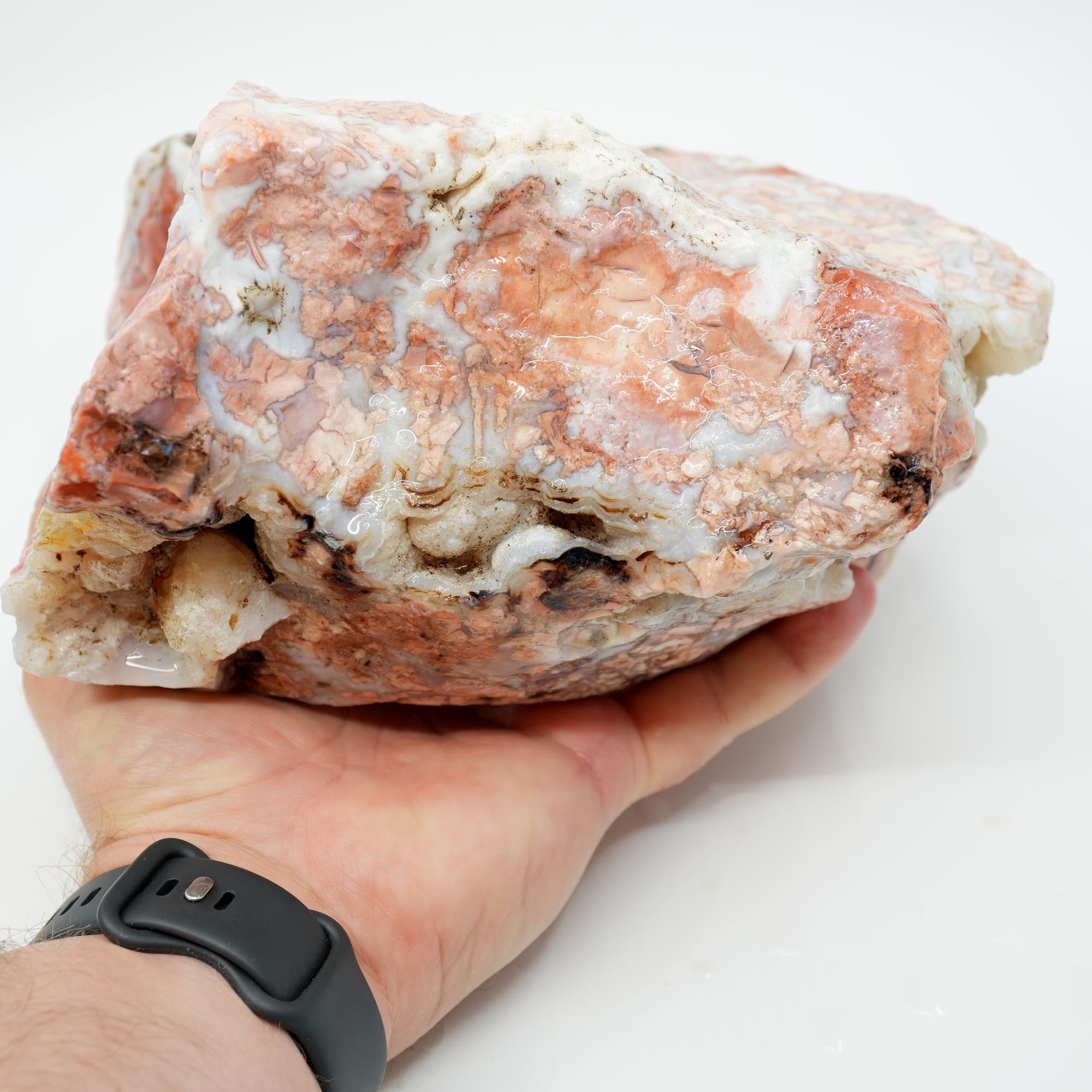 Cotton Candy Agate Rough - Large High-Grade Cutter with Grape Druzy and Breccia