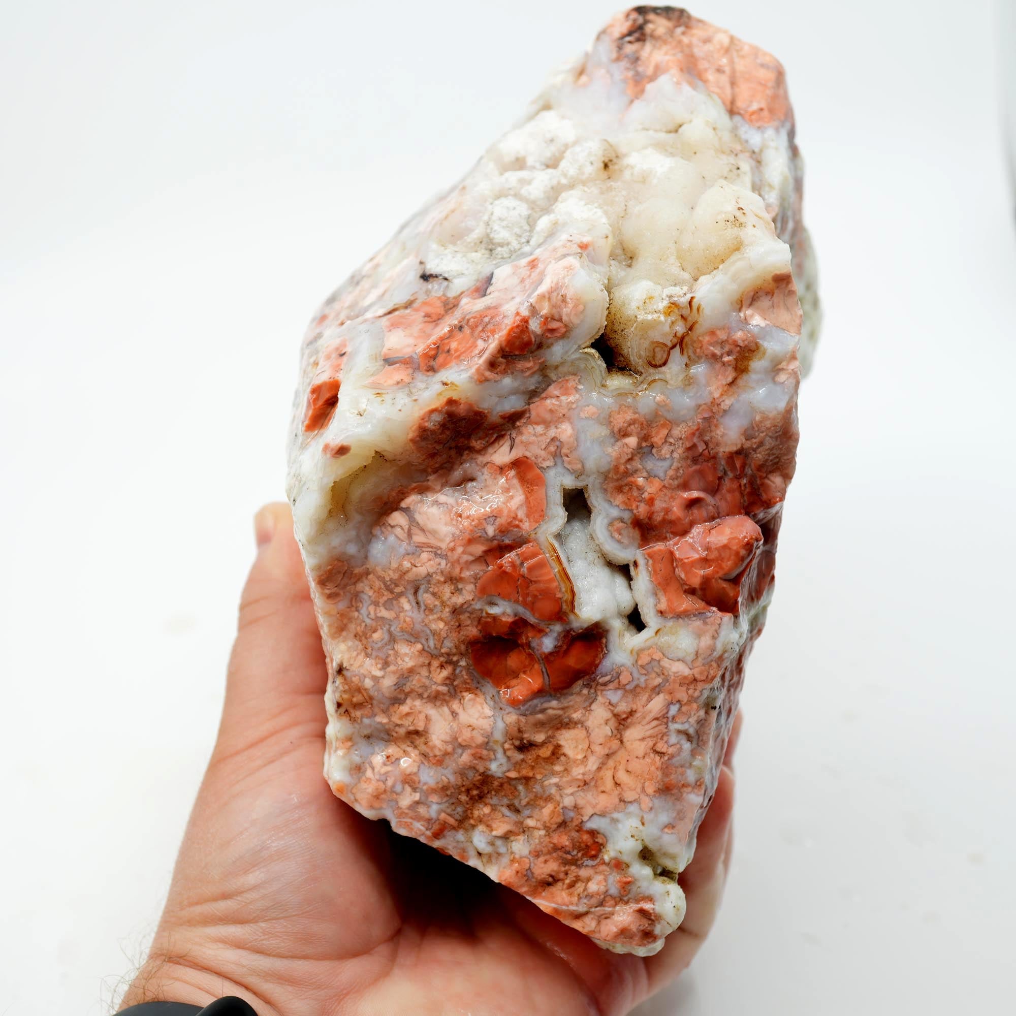 Cotton Candy Agate Rough - Large High-Grade Cutter with Grape Druzy and Breccia