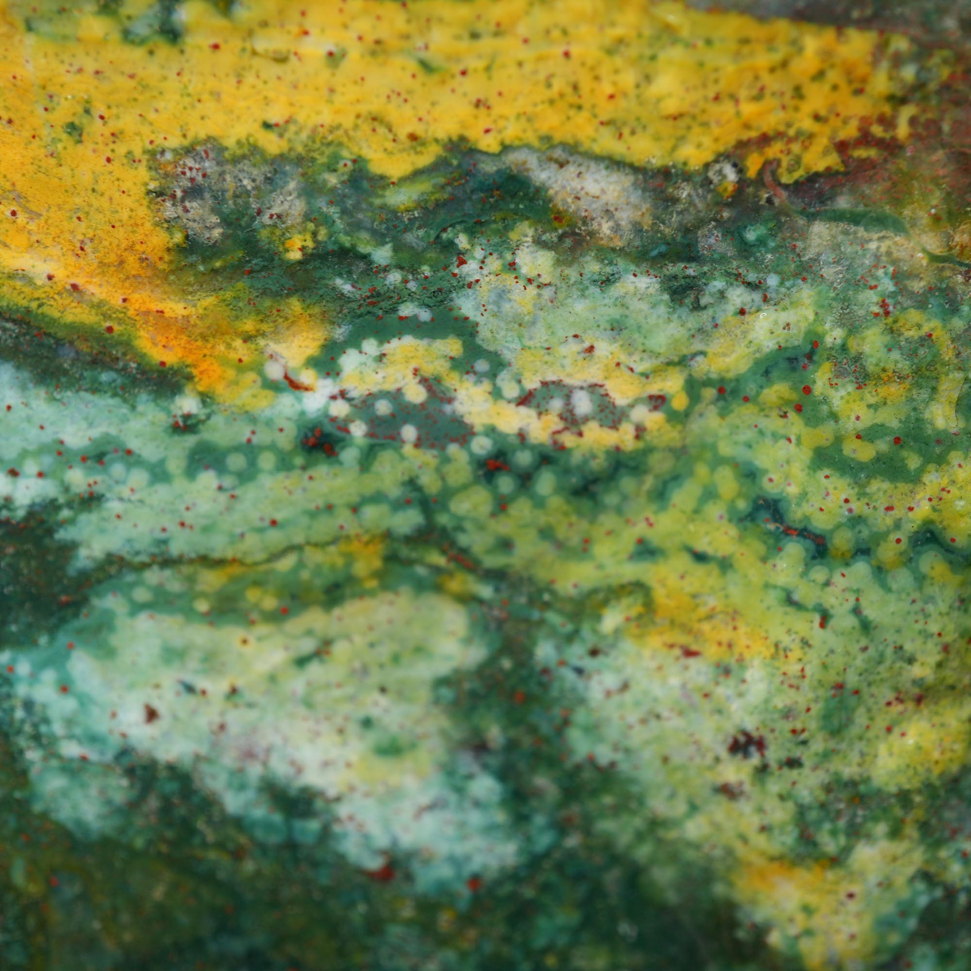 India Bloodstone Rough - Ocean Jasper-Like Orbs with Rare Ribbed Side High-Grade