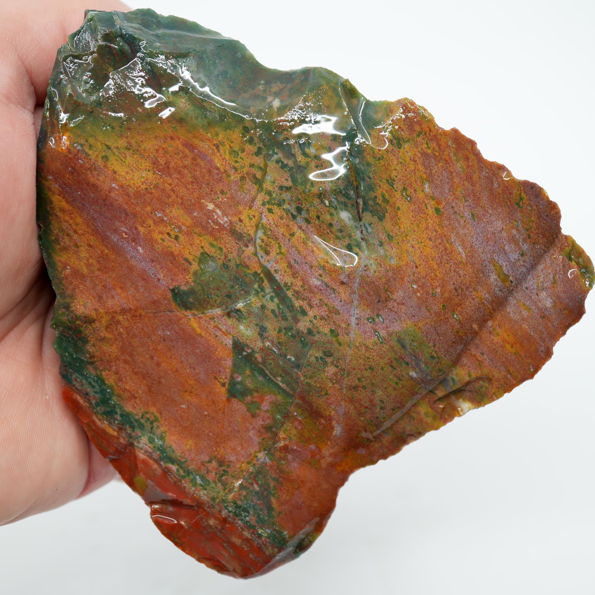 India Bloodstone Rough - Bright Green with Red Jasper Solid Cutter