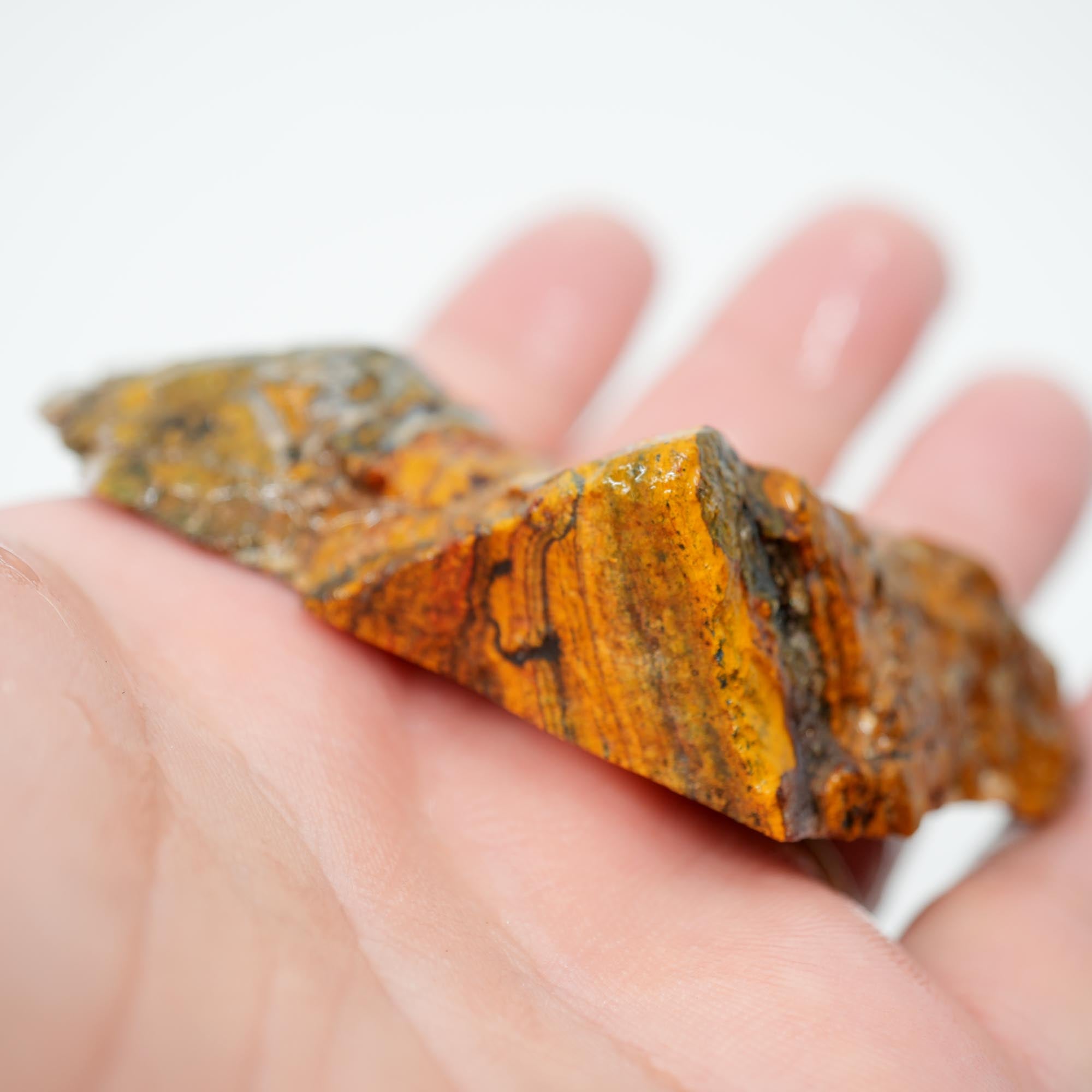 Apple Valley Jasper Endcut - Wavy Stromatolite Pattern Sahara