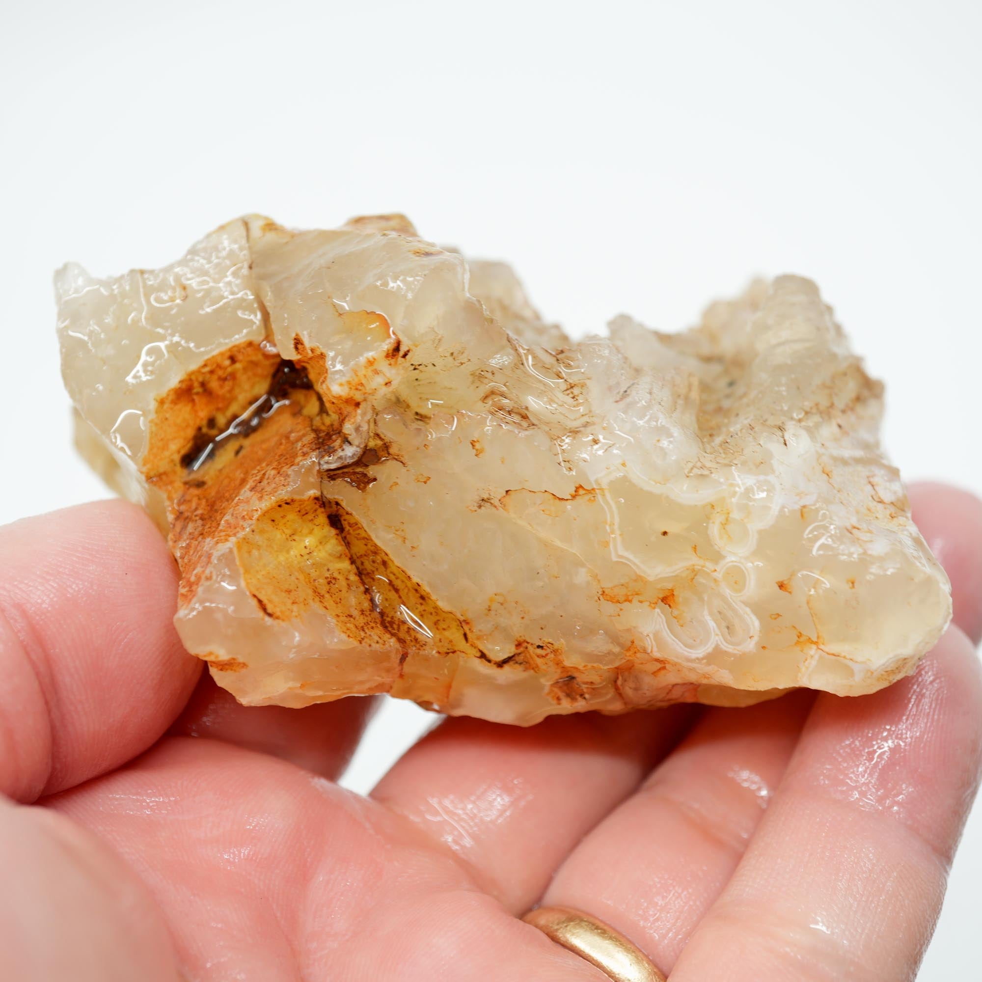 Ochoco Tube Agate Rough - Tube Corner with Angel-Wing Botryoidal Top