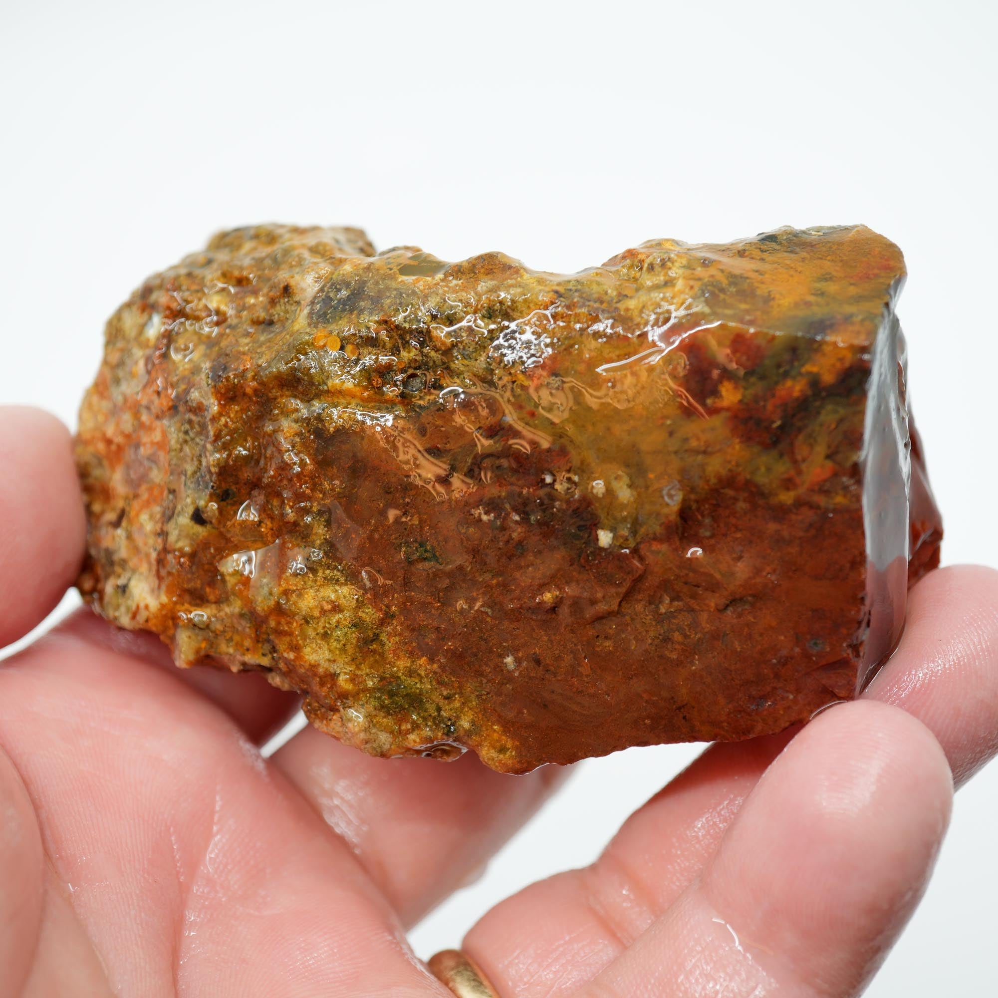 Carey Plume Agate Rough - Old Stock Bright Red with Rhyolite Trimmer