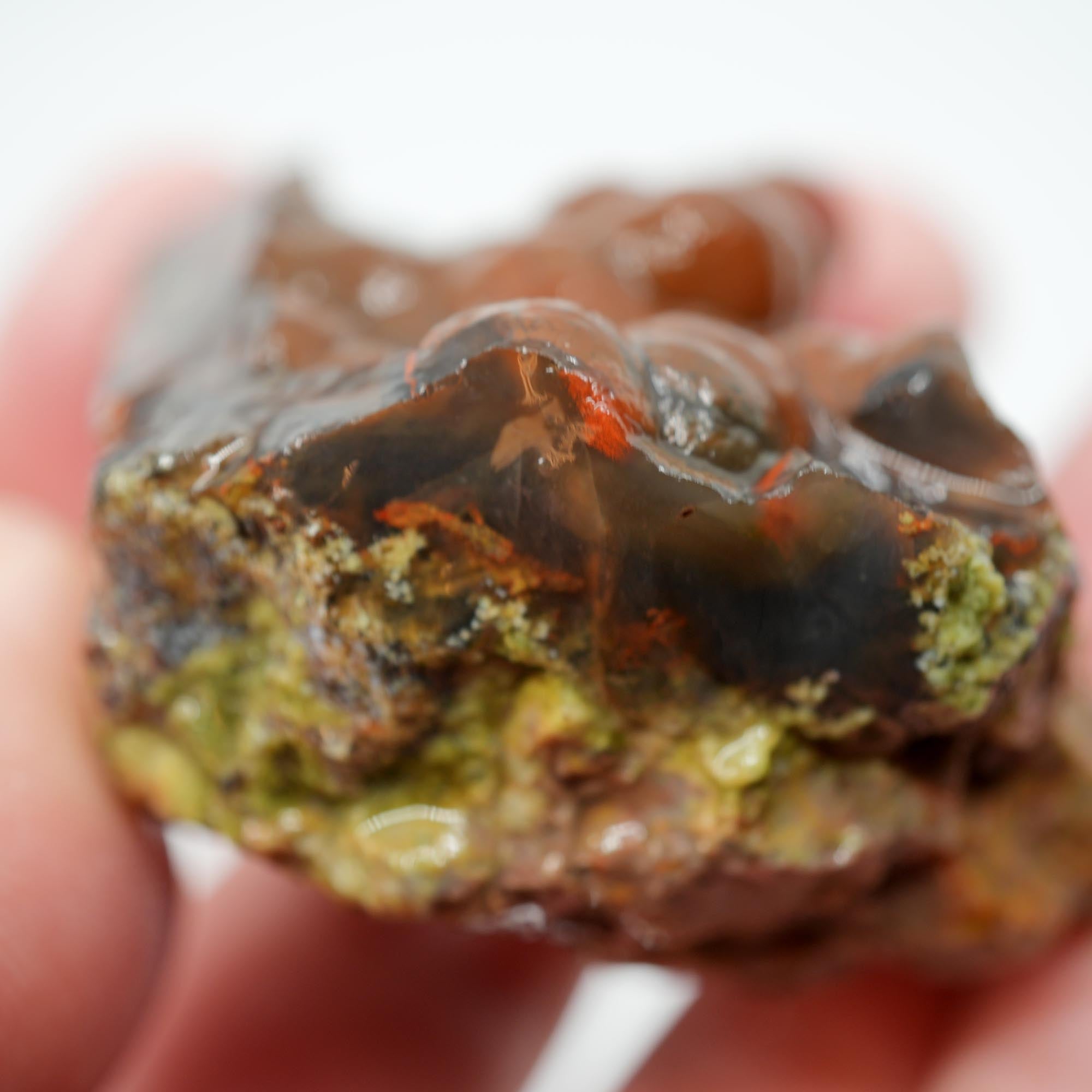 Mystery Broken Thunderegg Rough - Botryoidal Center with Plume-Like Structures