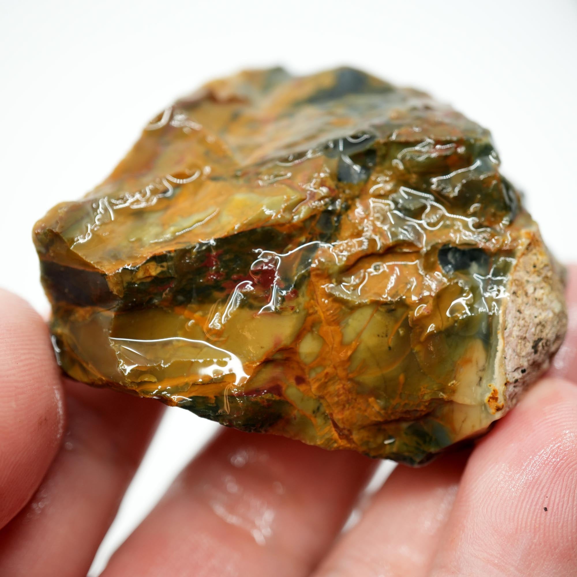 Morrisonite Jasper Trimmer - Deep Blue Creamy Tan with Gold Running Through