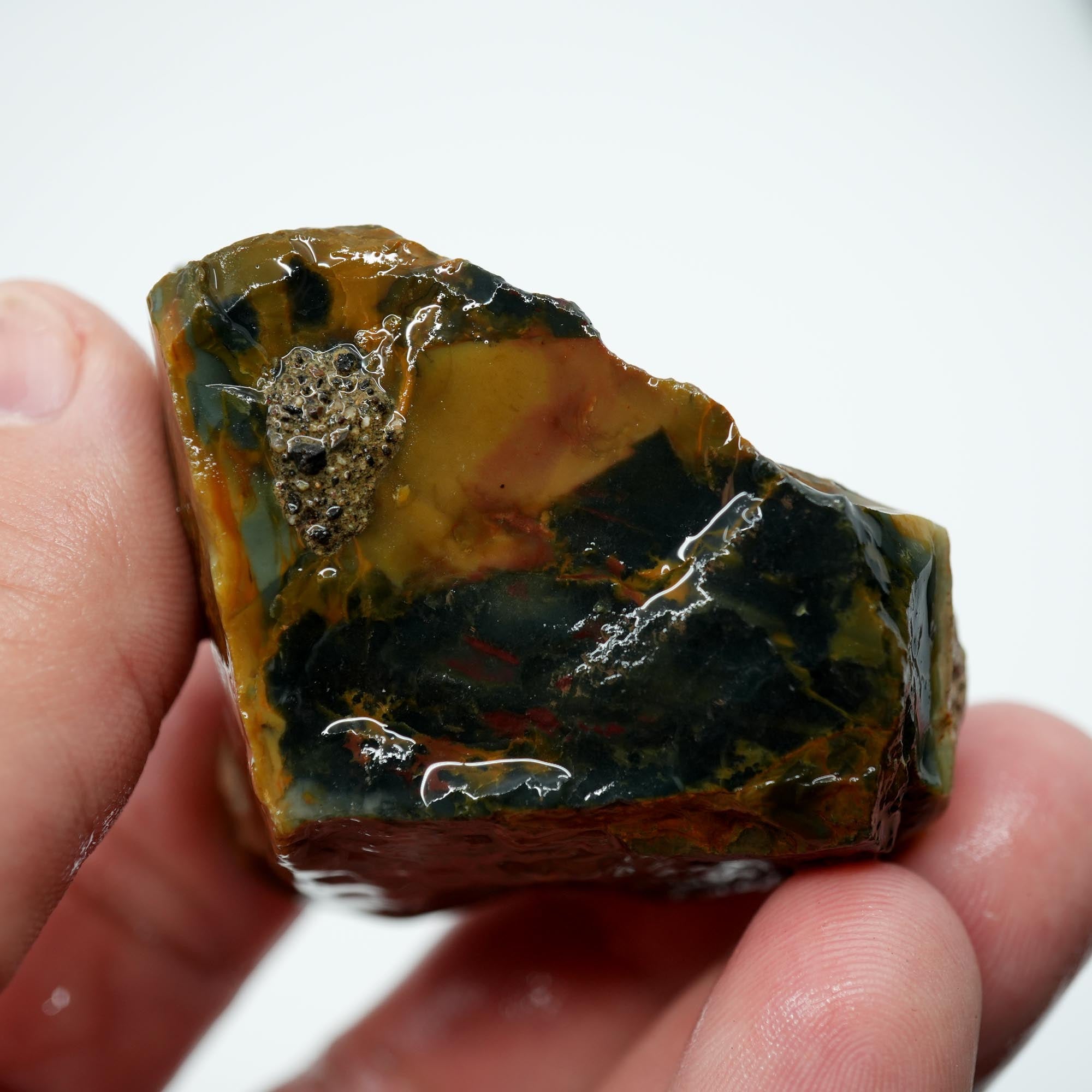 Morrisonite Jasper Trimmer - Deep Blue Creamy Tan with Gold Running Through