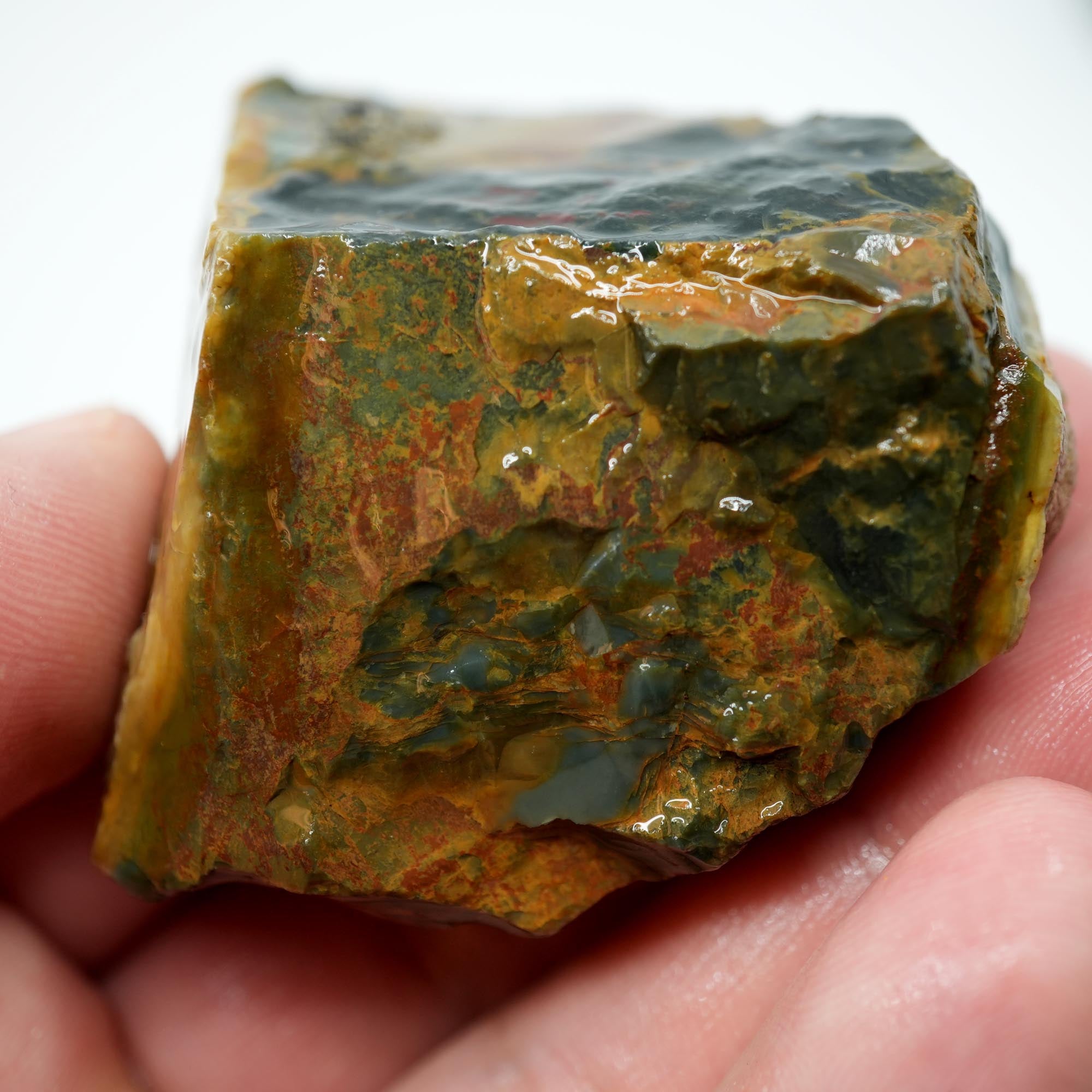 Morrisonite Jasper Trimmer - Deep Blue Creamy Tan with Gold Running Through
