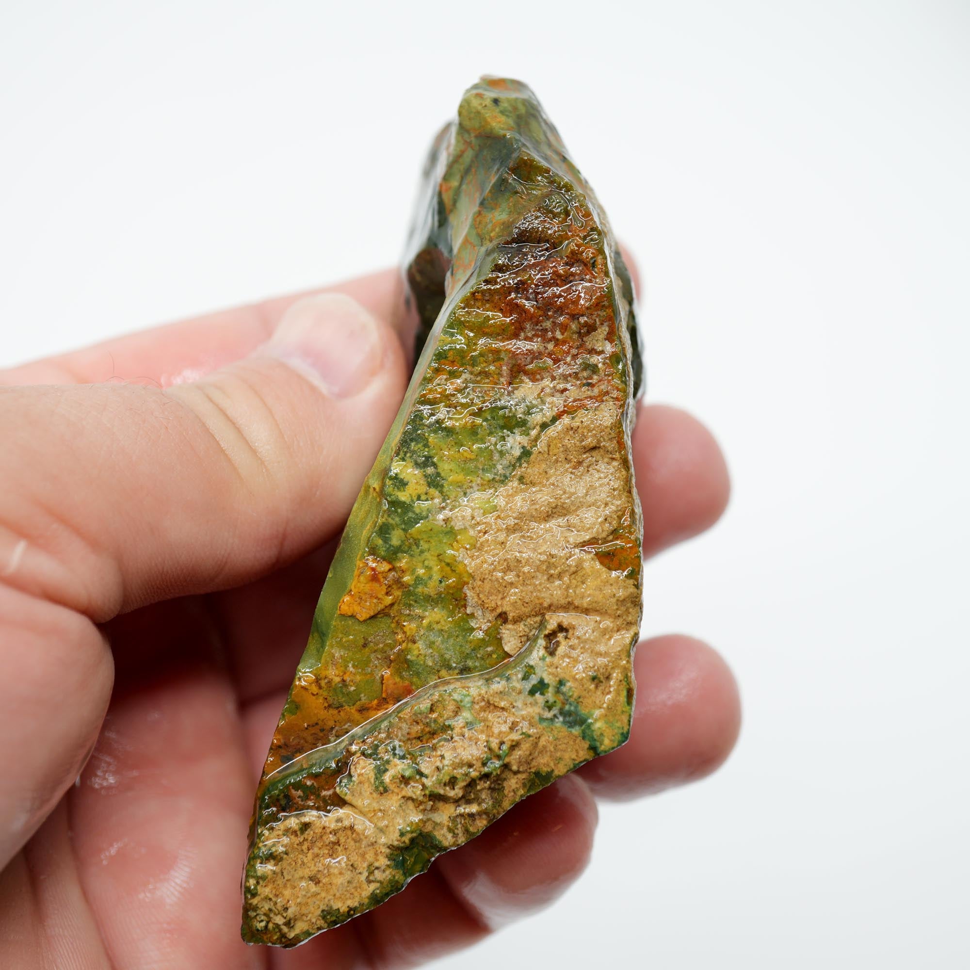 Morrisonite Jasper Rough - Deep Dark Blue with Golden Orange and Green Trimmer