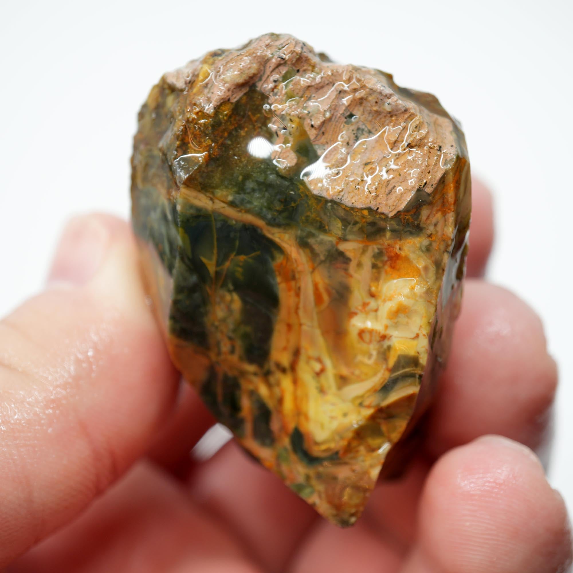 Morrisonite Jasper Rough - Pink Blue Cayenne Green with Orbicular Structures