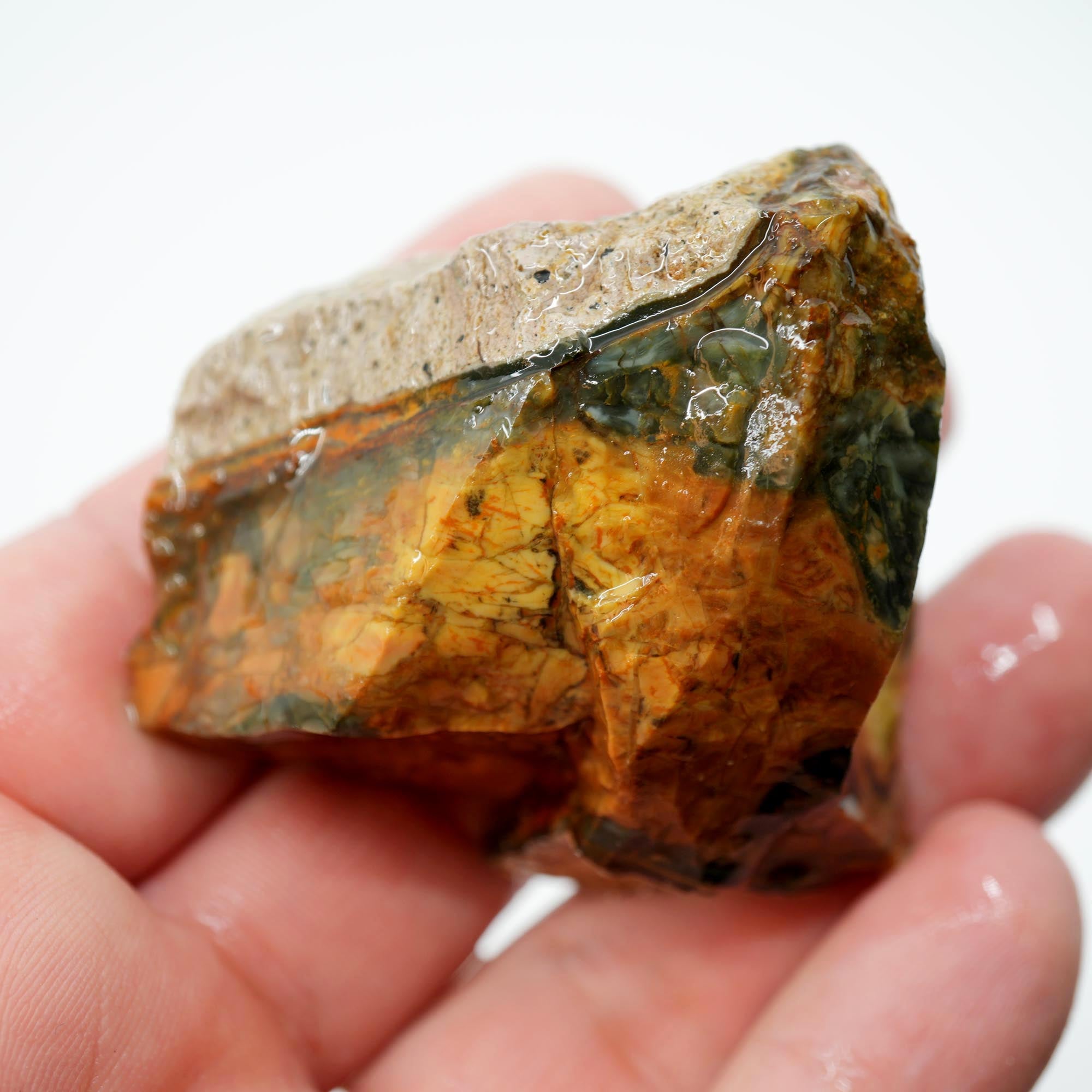 Morrisonite Jasper Rough - Pink Blue Cayenne Green with Orbicular Structures