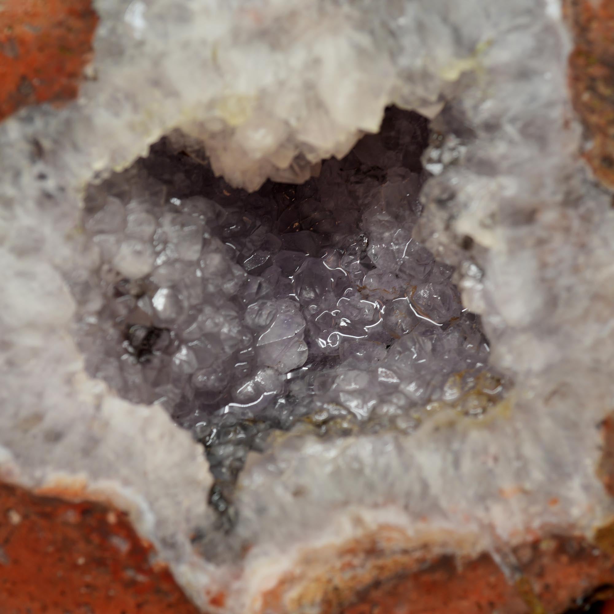 Mystery Geode Rough Cut Half - Amethyst Center with Sun-Lightened Color