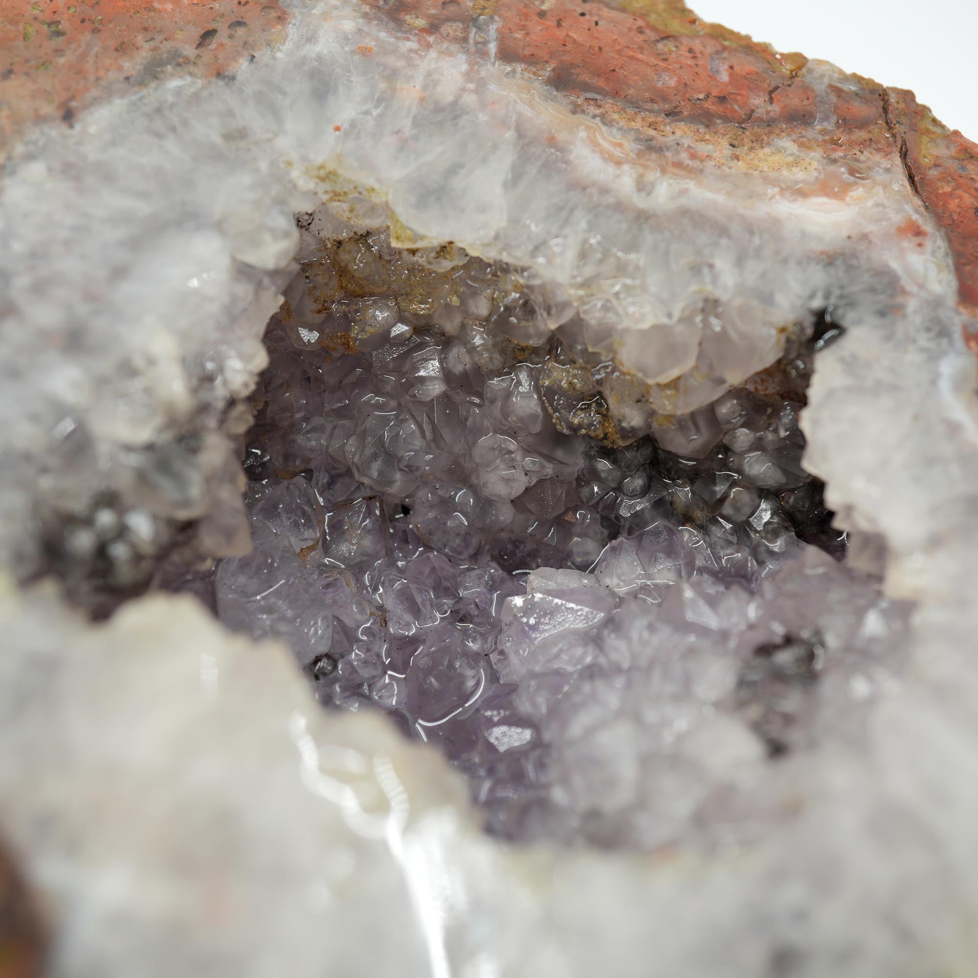 Mystery Geode Rough Cut Half - Amethyst Center with Sun-Lightened Color
