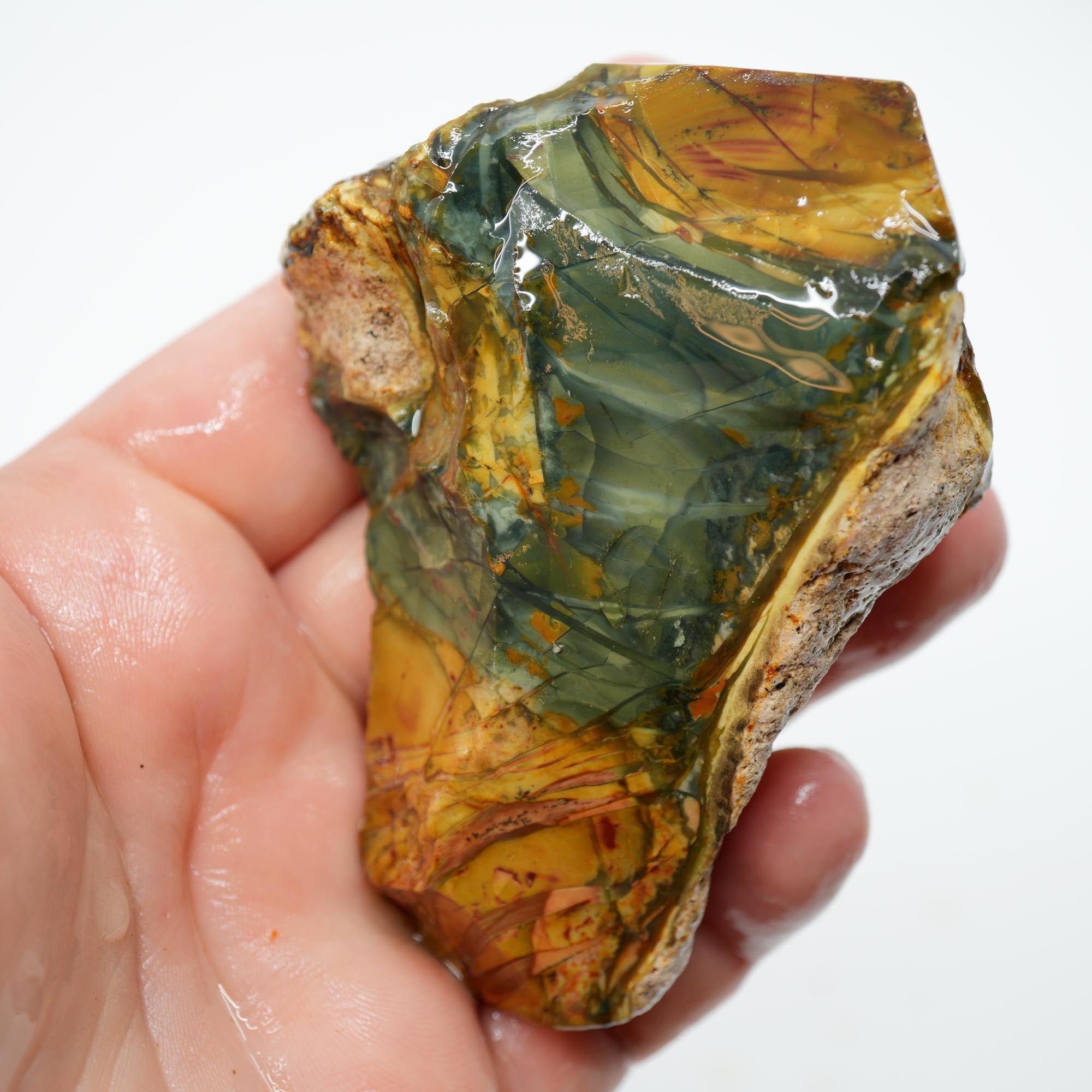 Morrisonite Jasper Rough - Cool Blue Pink with Orbicular Structures Display Trimmer