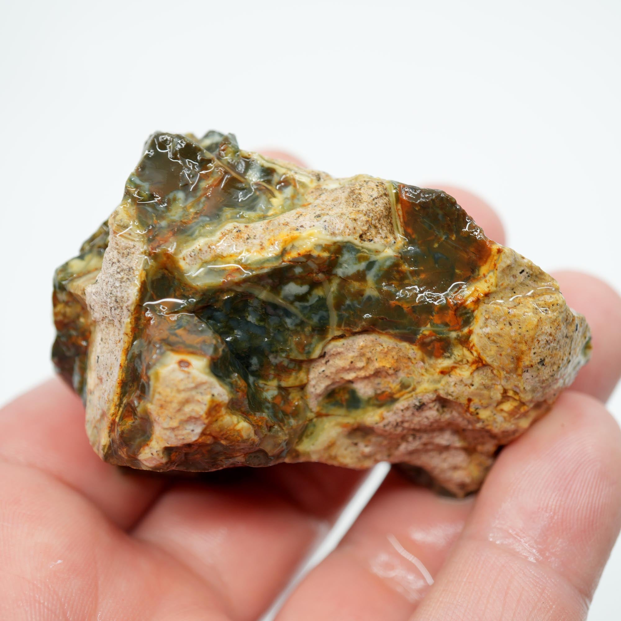 Morrisonite Jasper Rough - Dominant Green with Purple Flecks Trimmer