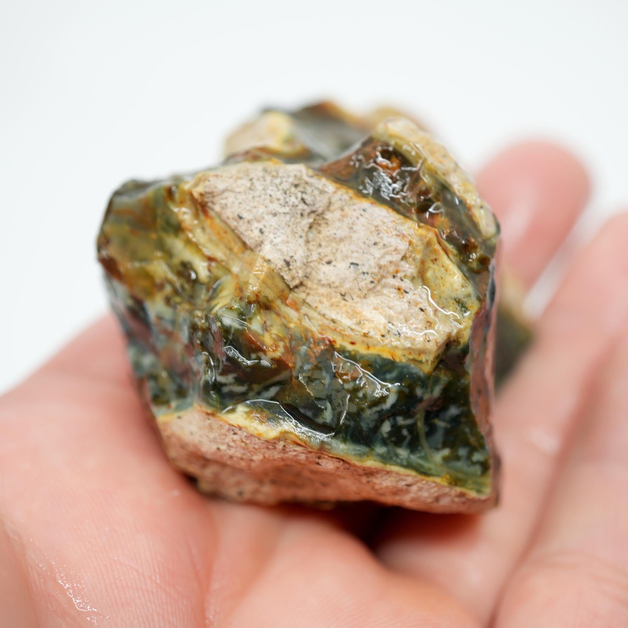 Morrisonite Jasper Rough - Dominant Green with Purple Flecks Trimmer