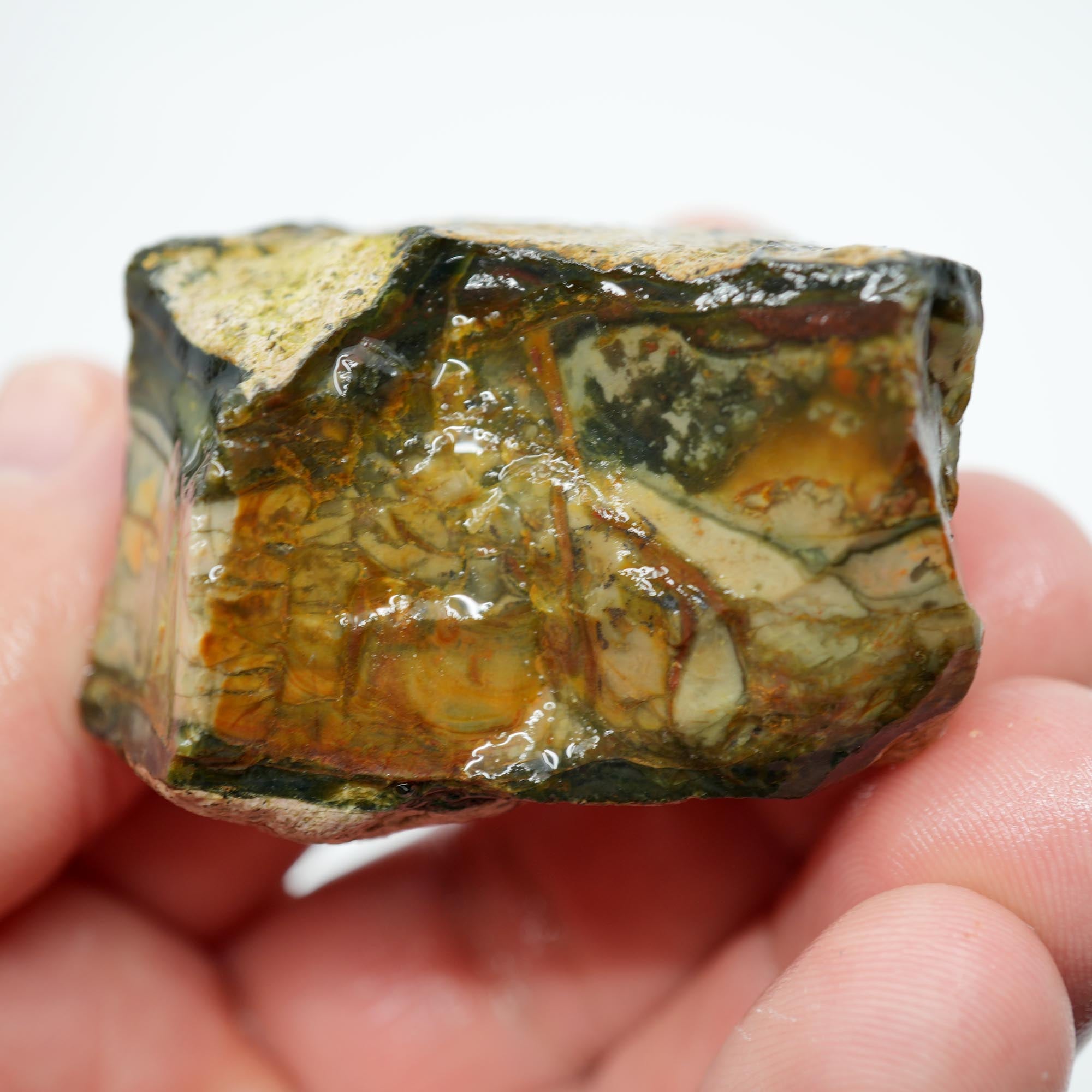Morrisonite Jasper Rough - Great Pattern Trimmer with Partially Healed Fracture