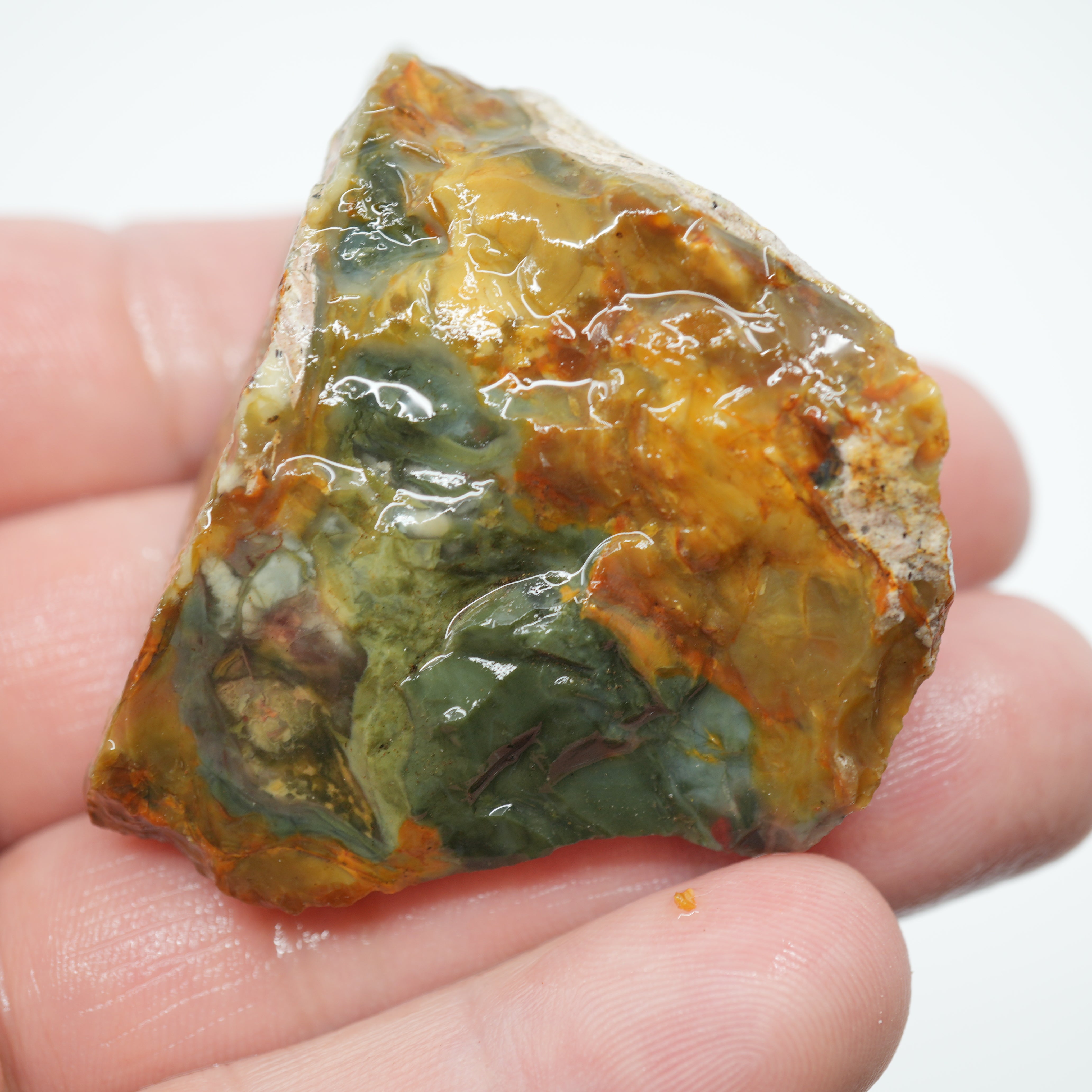 Morrisonite Jasper Rough - Green Jasper with Rolling Hills Pattern