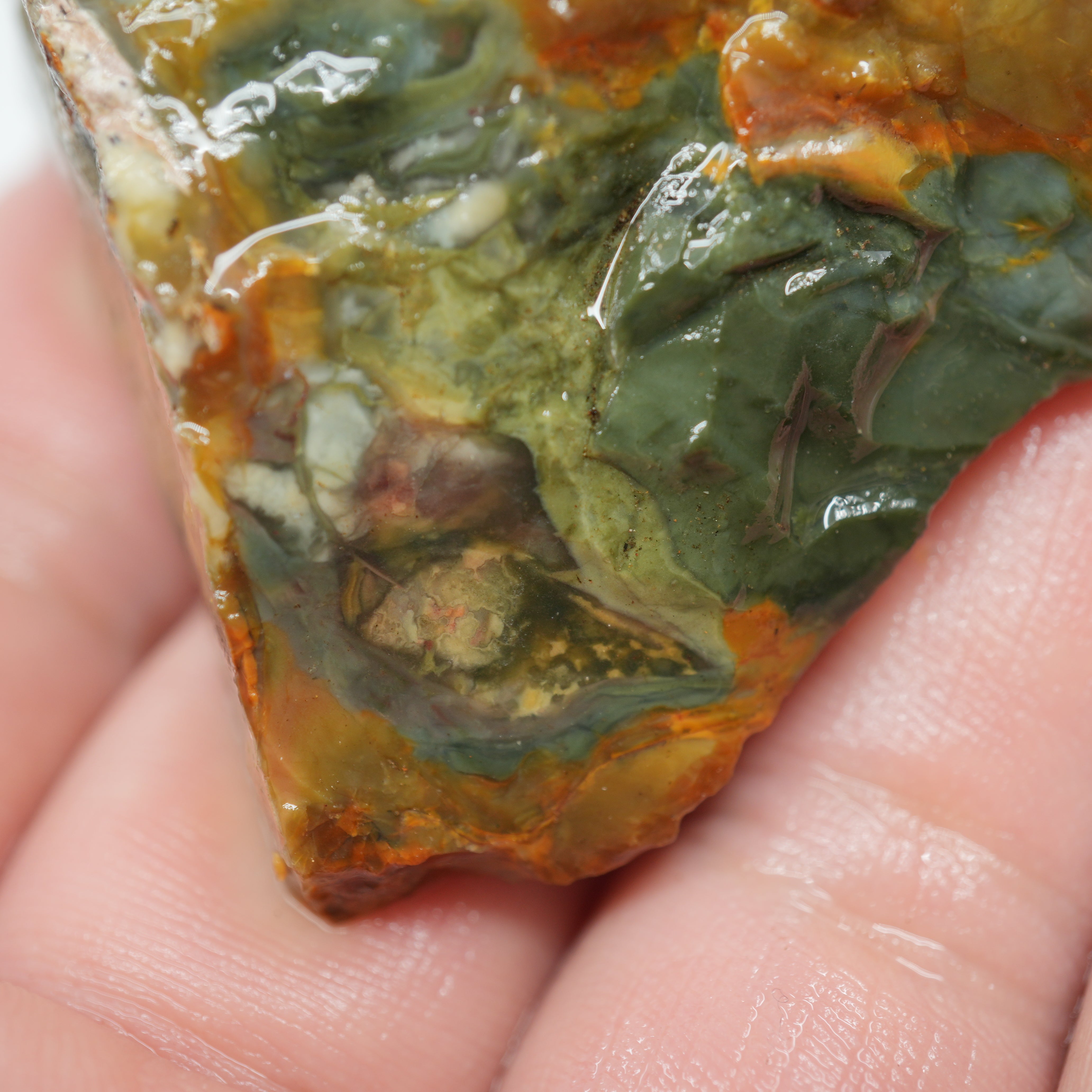 Morrisonite Jasper Rough - Green Jasper with Rolling Hills Pattern