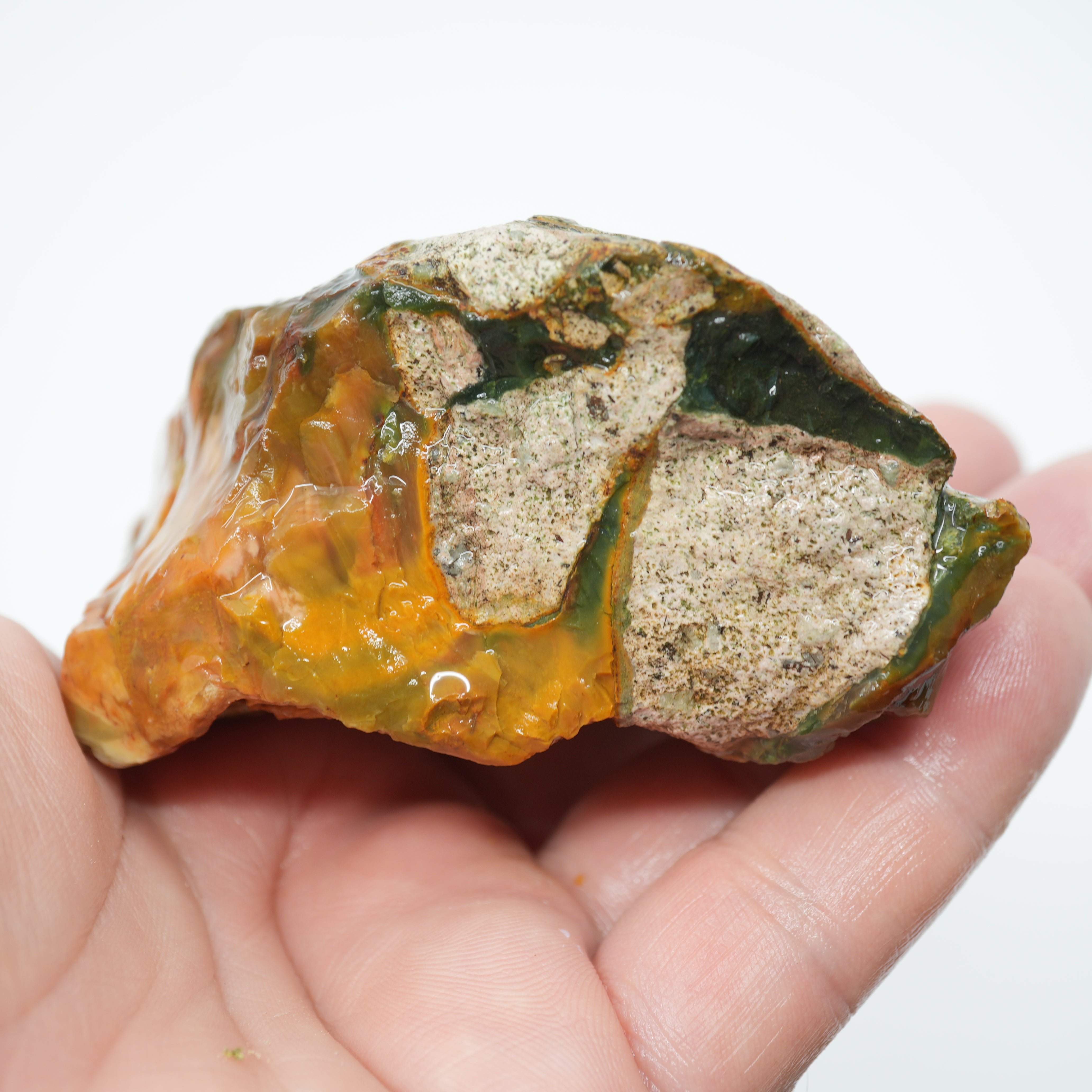 Morrisonite Jasper Rough - Blue Green Pink and Buckskin Coloration