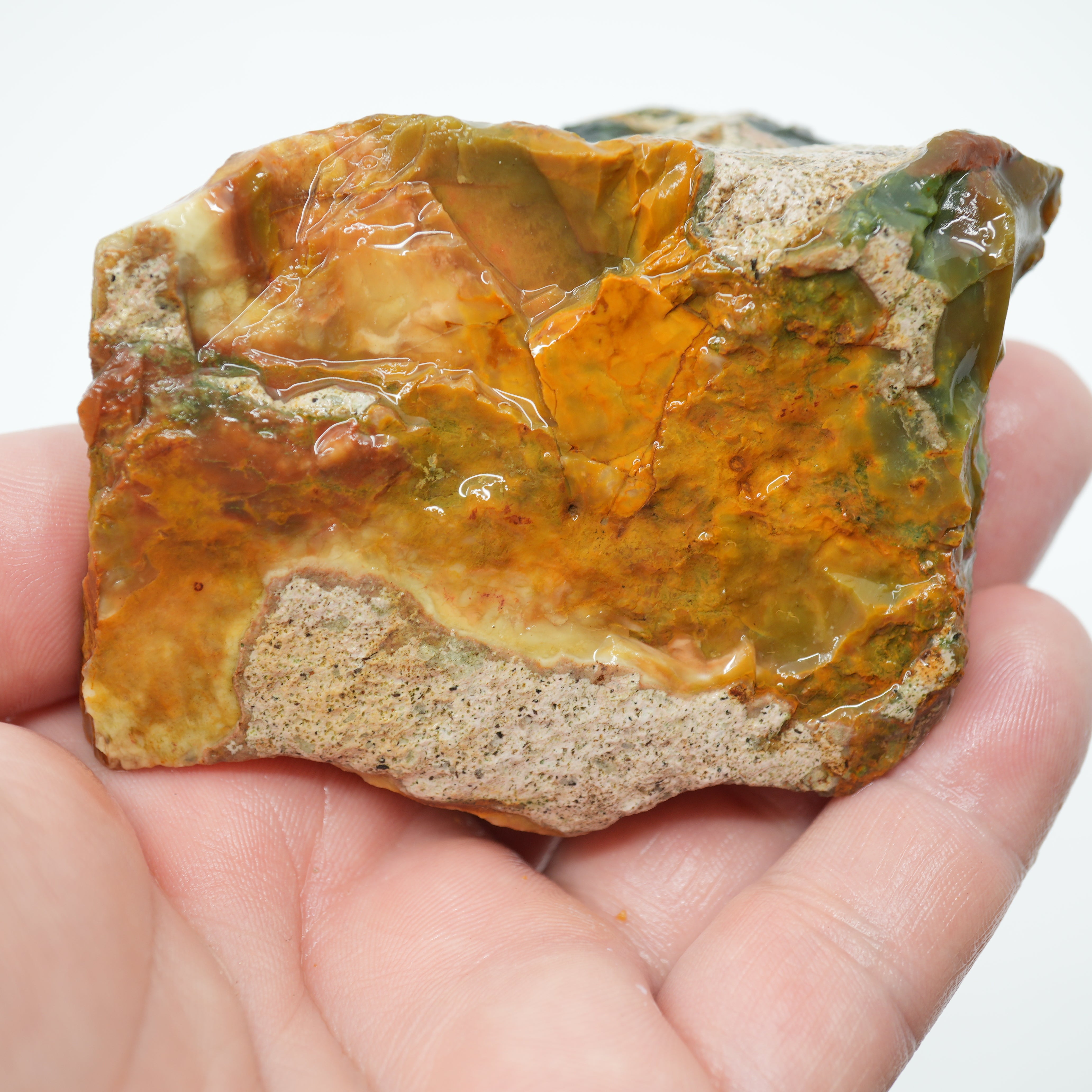 Morrisonite Jasper Rough - Blue Green Pink and Buckskin Coloration