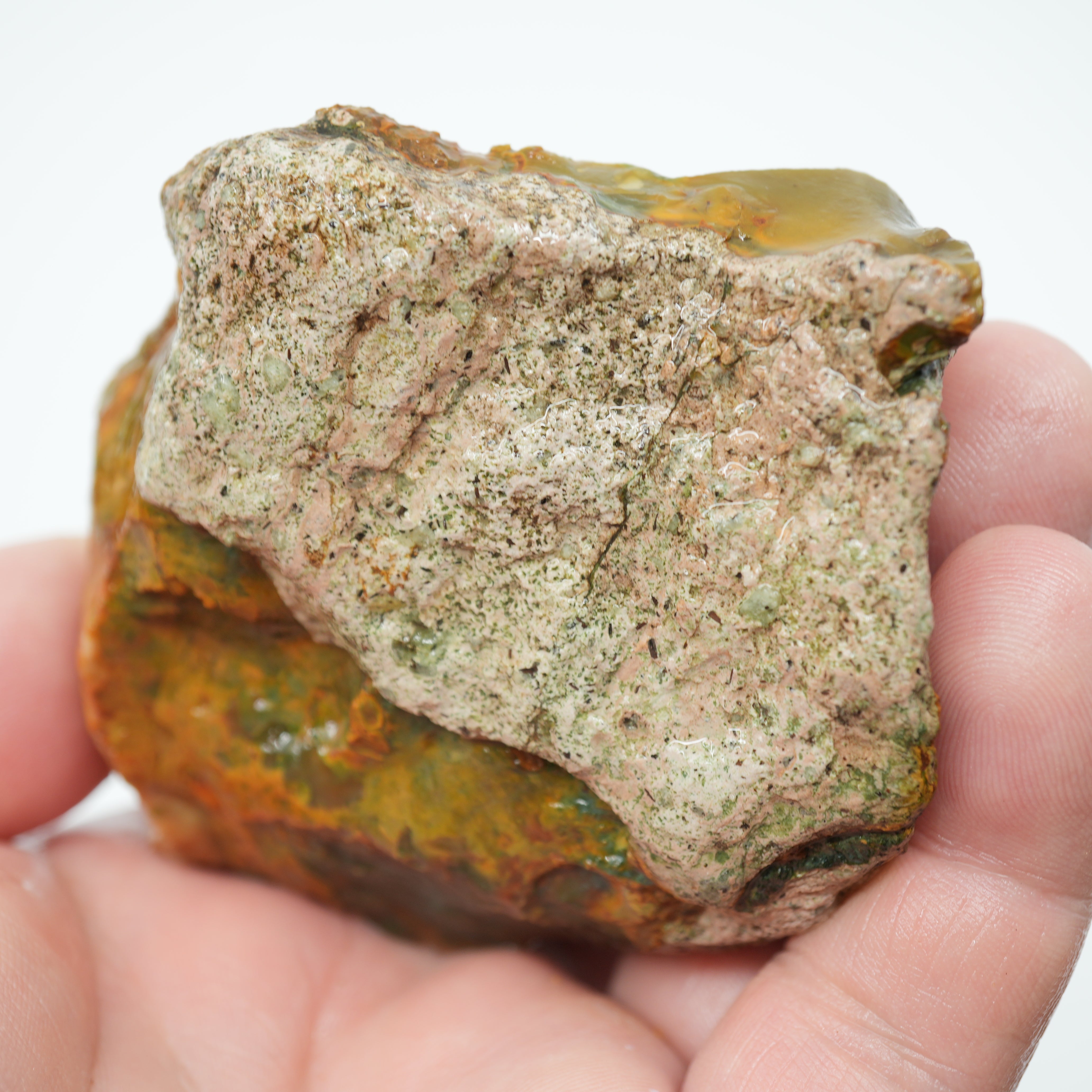 Morrisonite Jasper Rough - Blue Green Pink and Buckskin Coloration