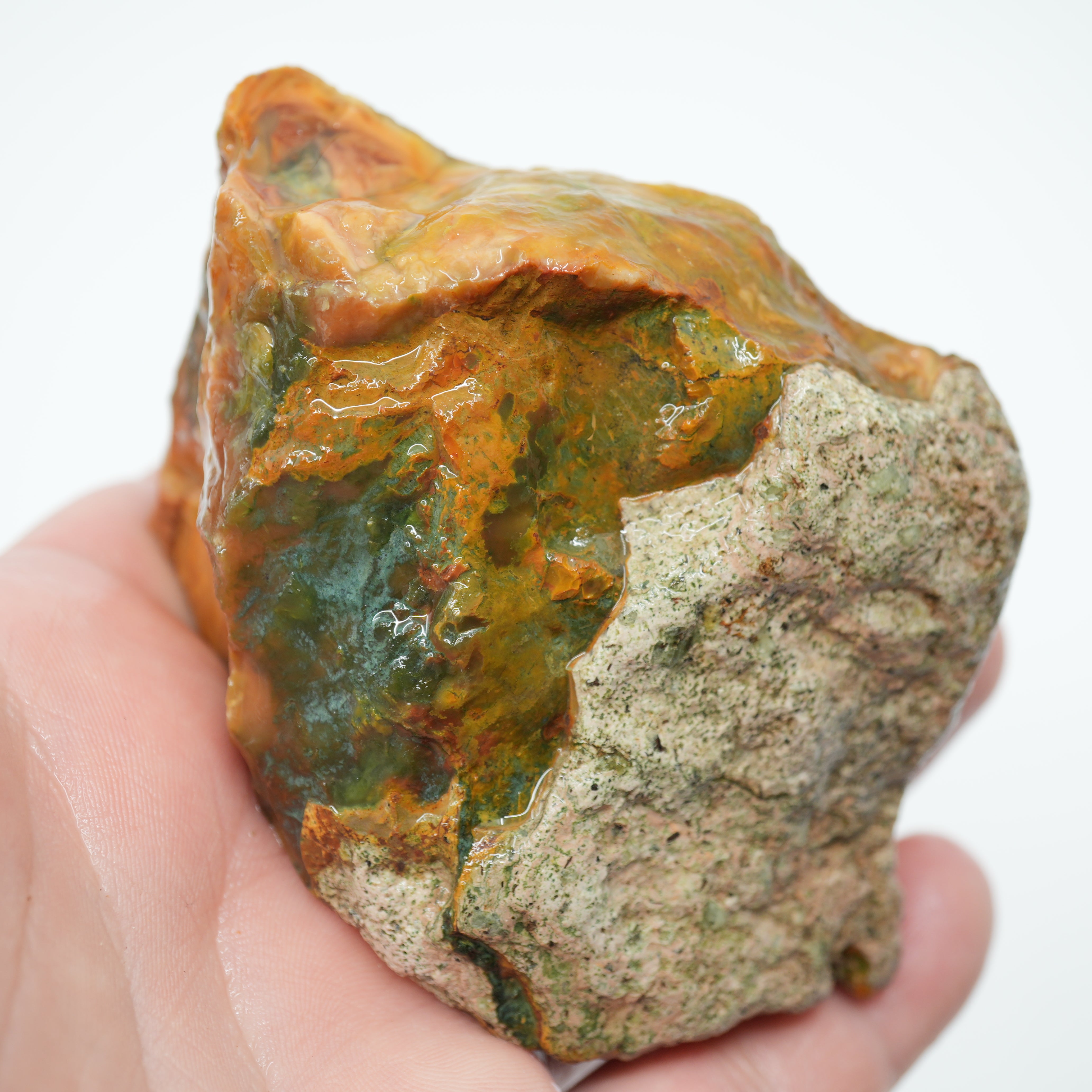 Morrisonite Jasper Rough - Blue Green Pink and Buckskin Coloration