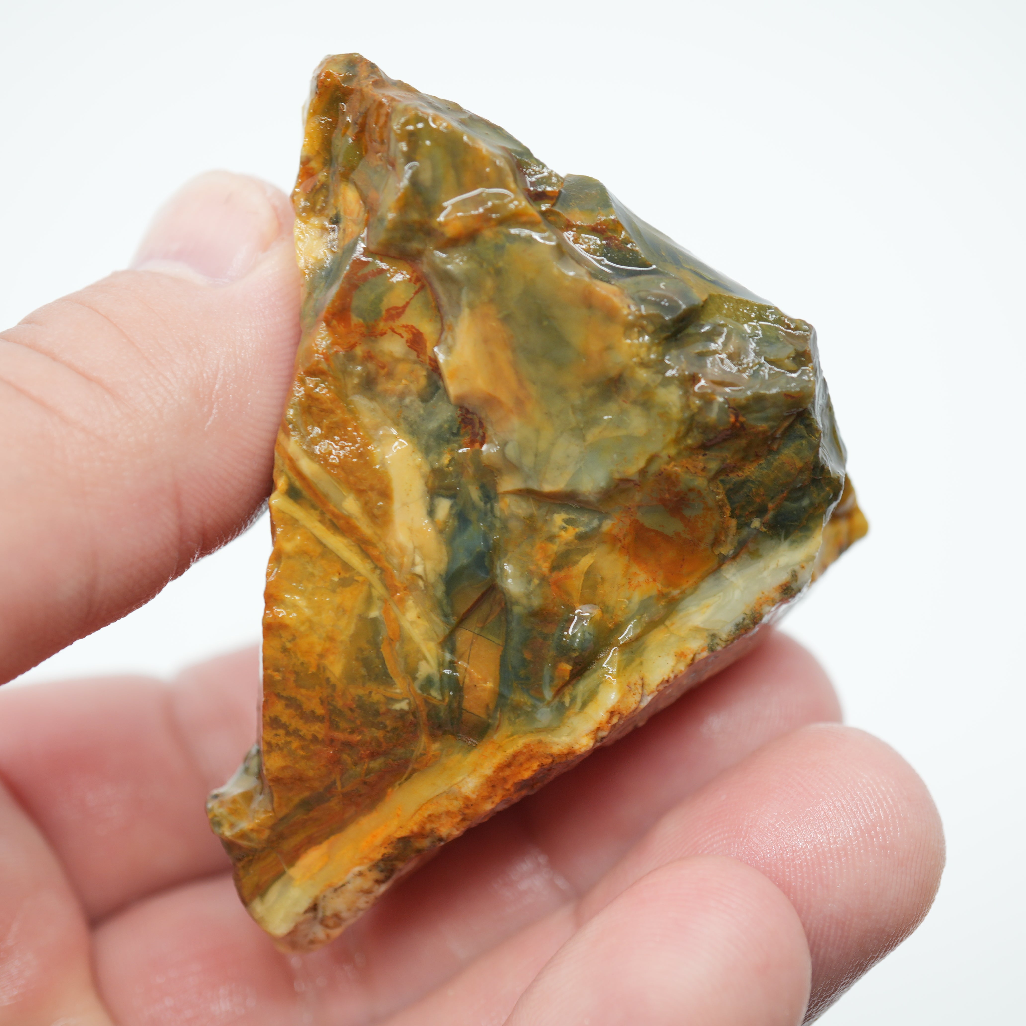 Morrisonite Jasper Rough - Unique Streamer Pattern Under Skin