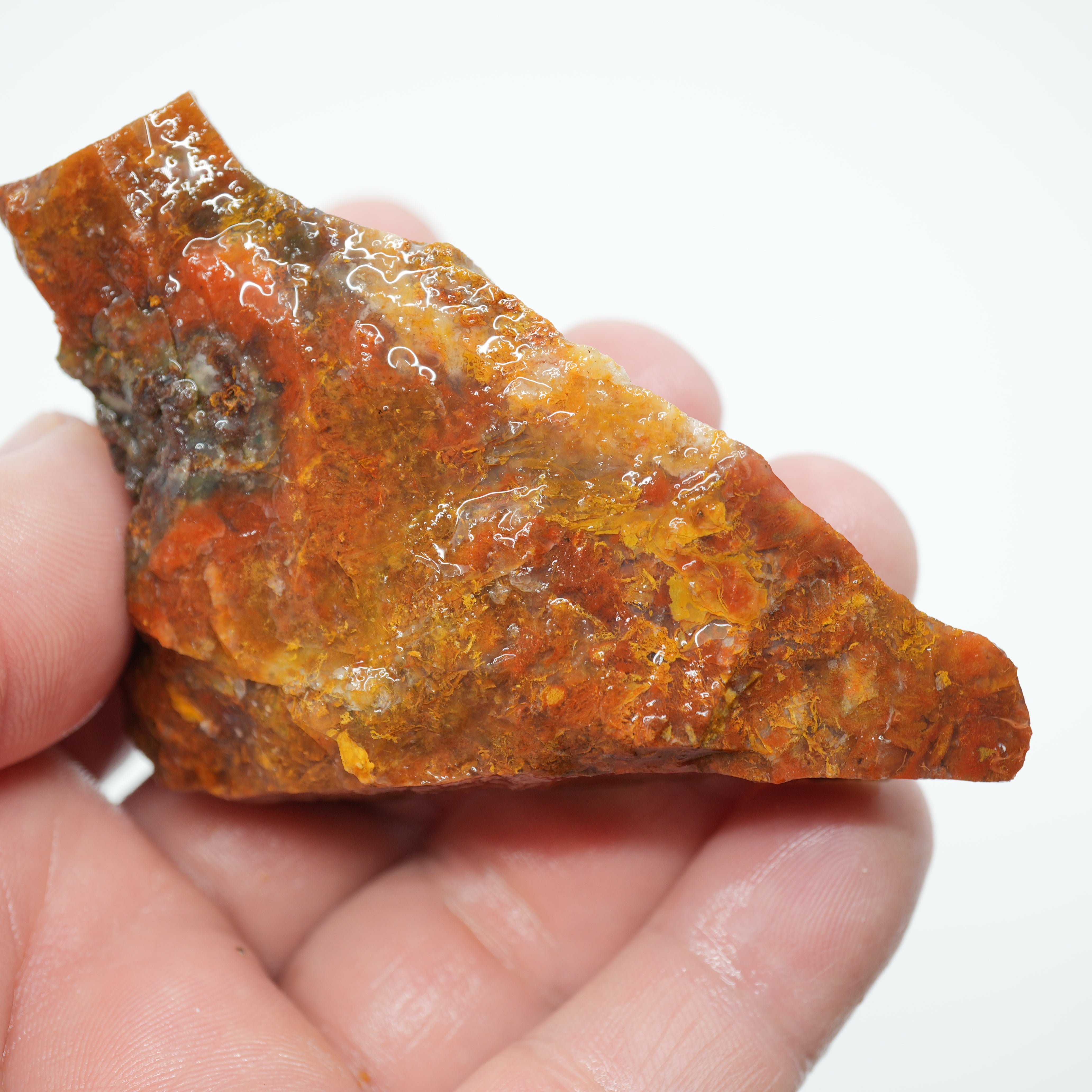 Maury Mountain Moss Agate Rough - Golden and Red Moss Old Stock