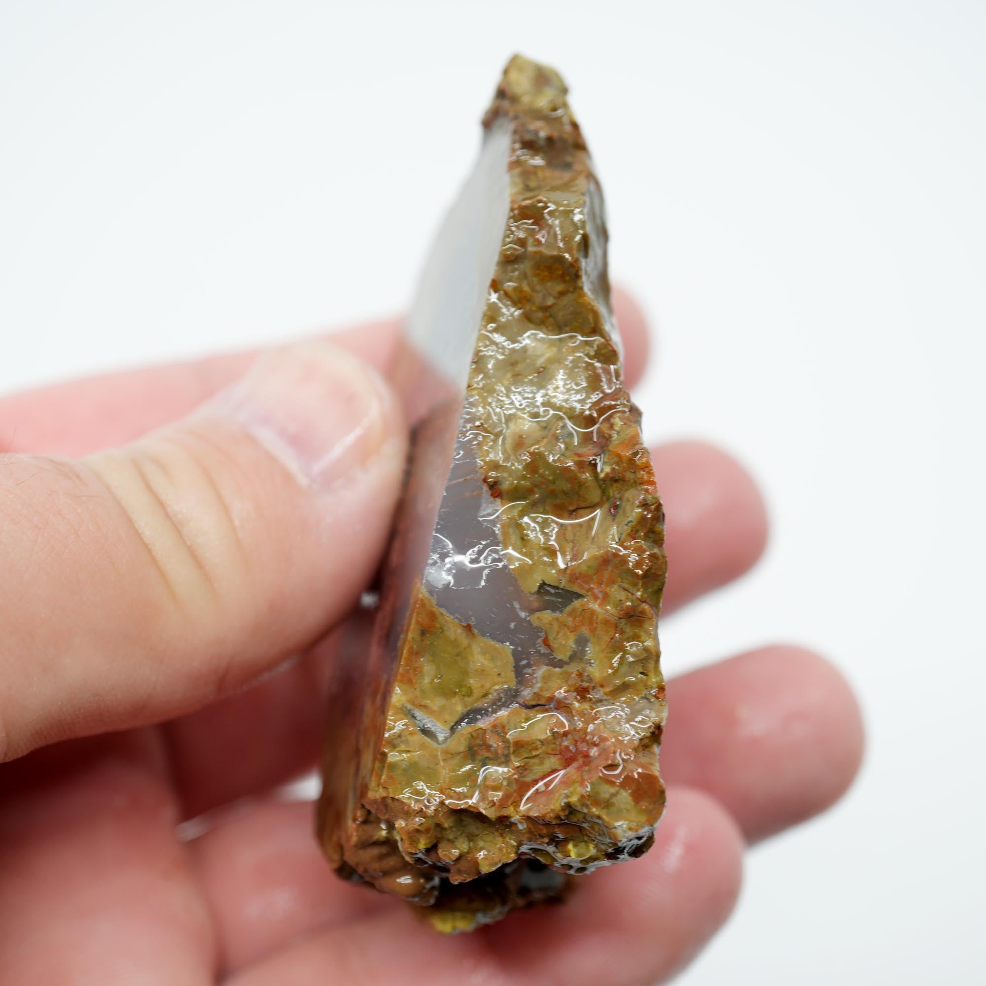 Priday Moss Bed Thunderegg Endcut - Pink Moss Clear Agate