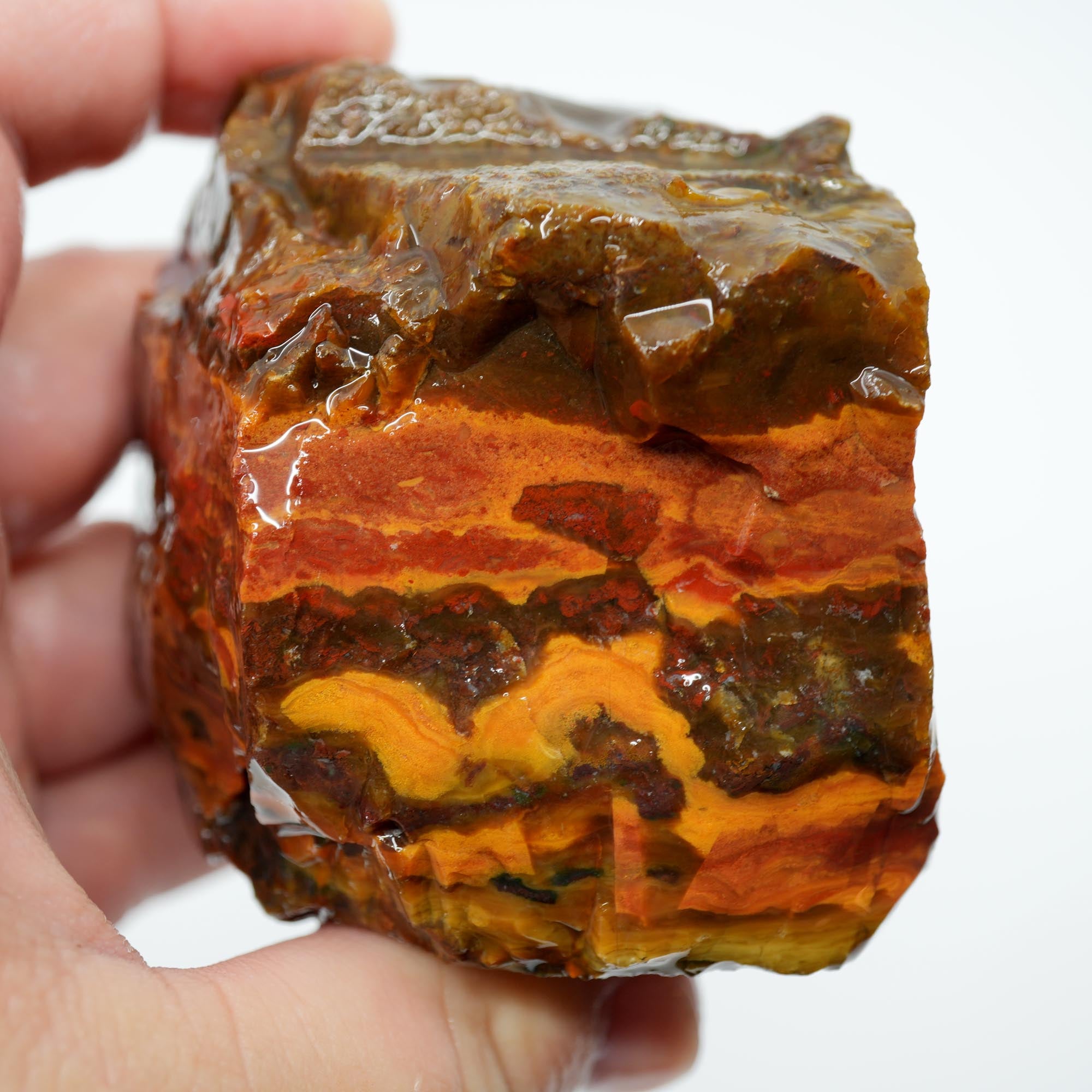 Mystery Jasper Rough - Sunset Colors Flowing Pattern Old Stock