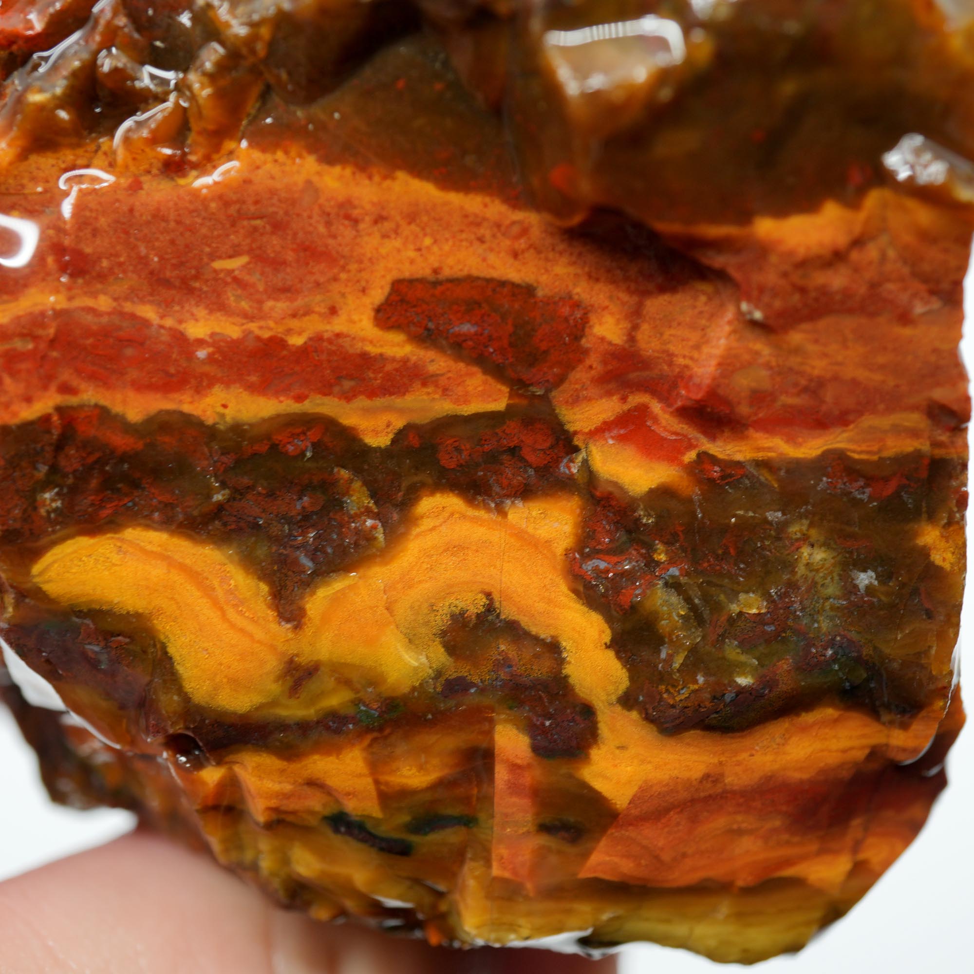 Mystery Jasper Rough - Sunset Colors Flowing Pattern Old Stock