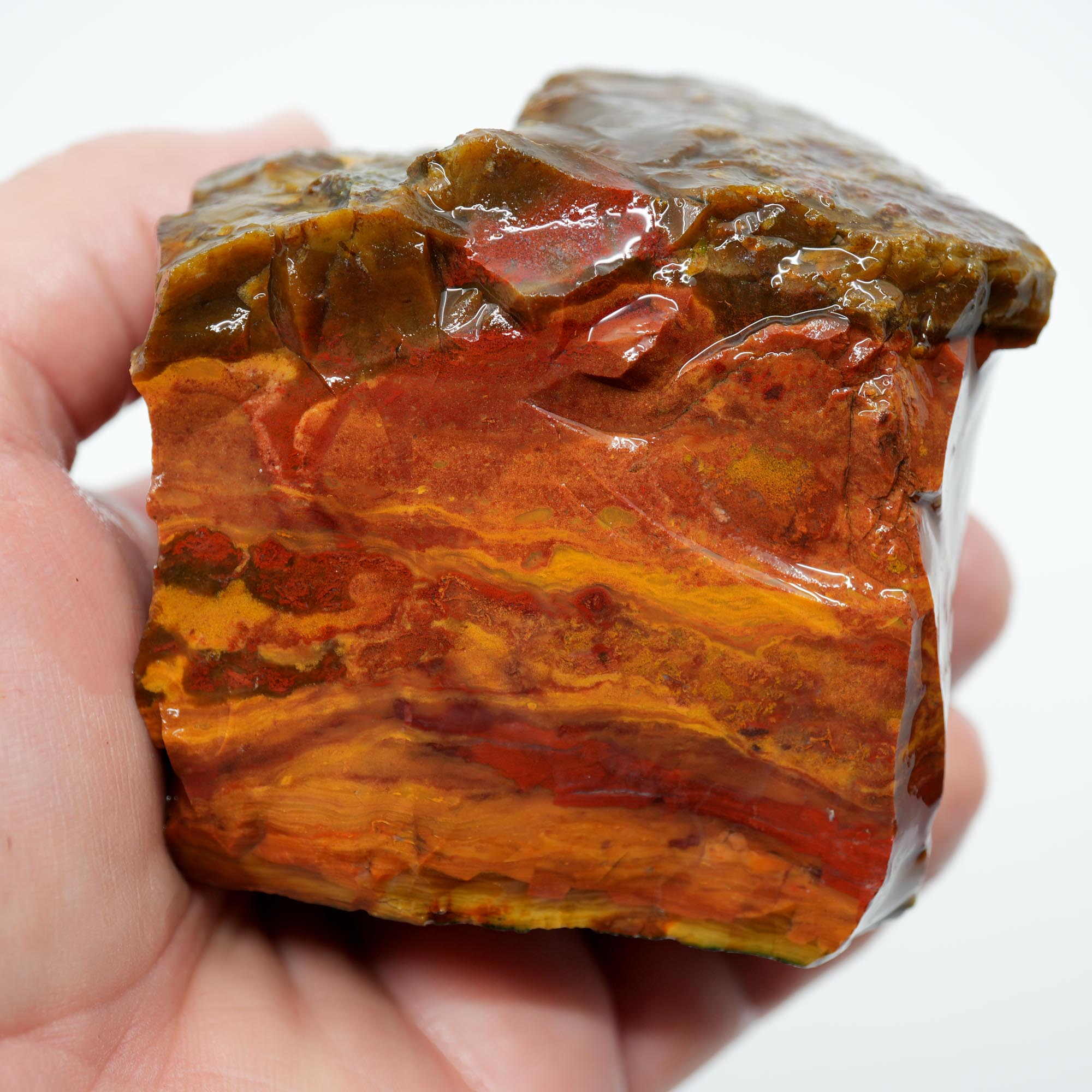 Mystery Jasper Rough - Sunset Colors Flowing Pattern Old Stock