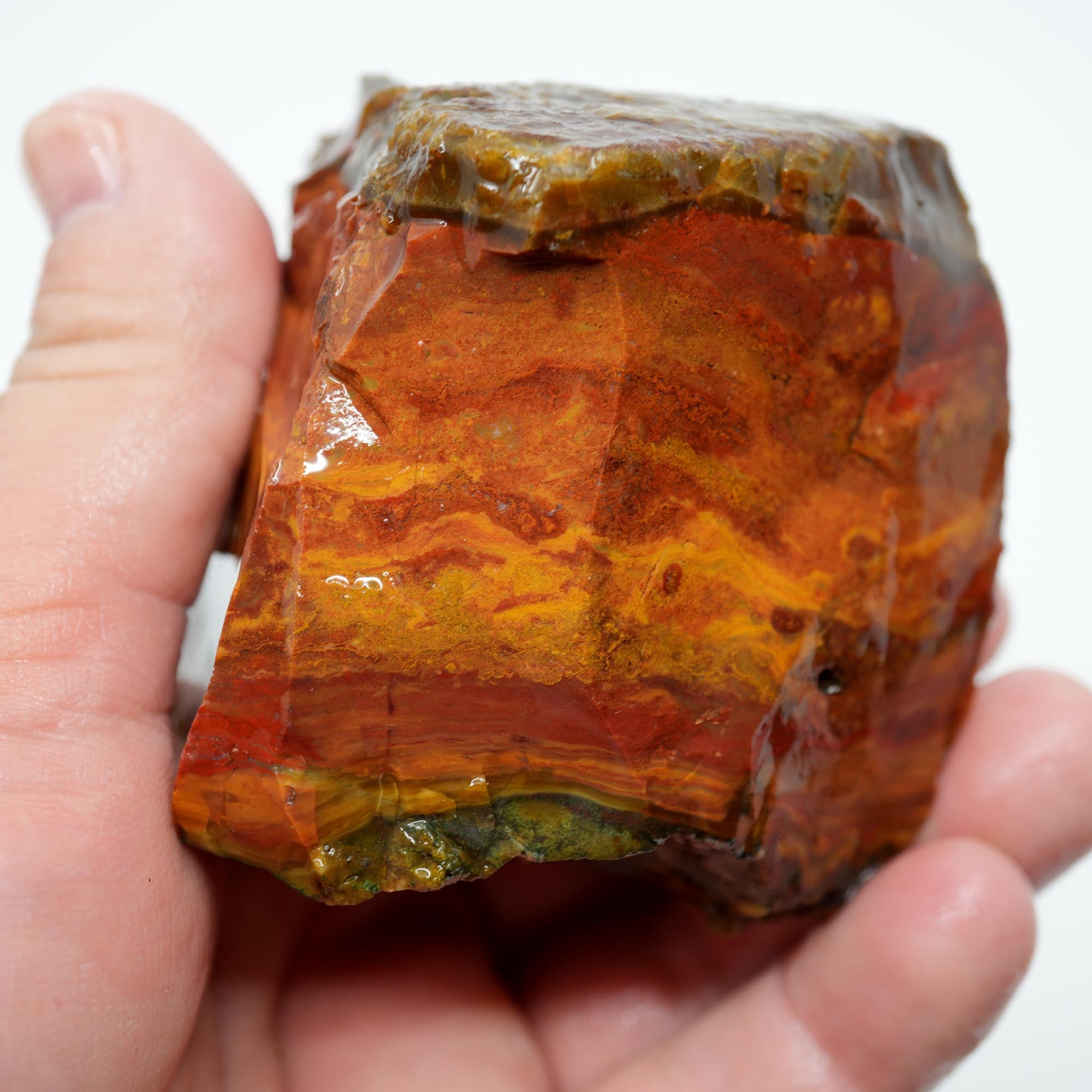 Mystery Jasper Rough - Sunset Colors Flowing Pattern Old Stock