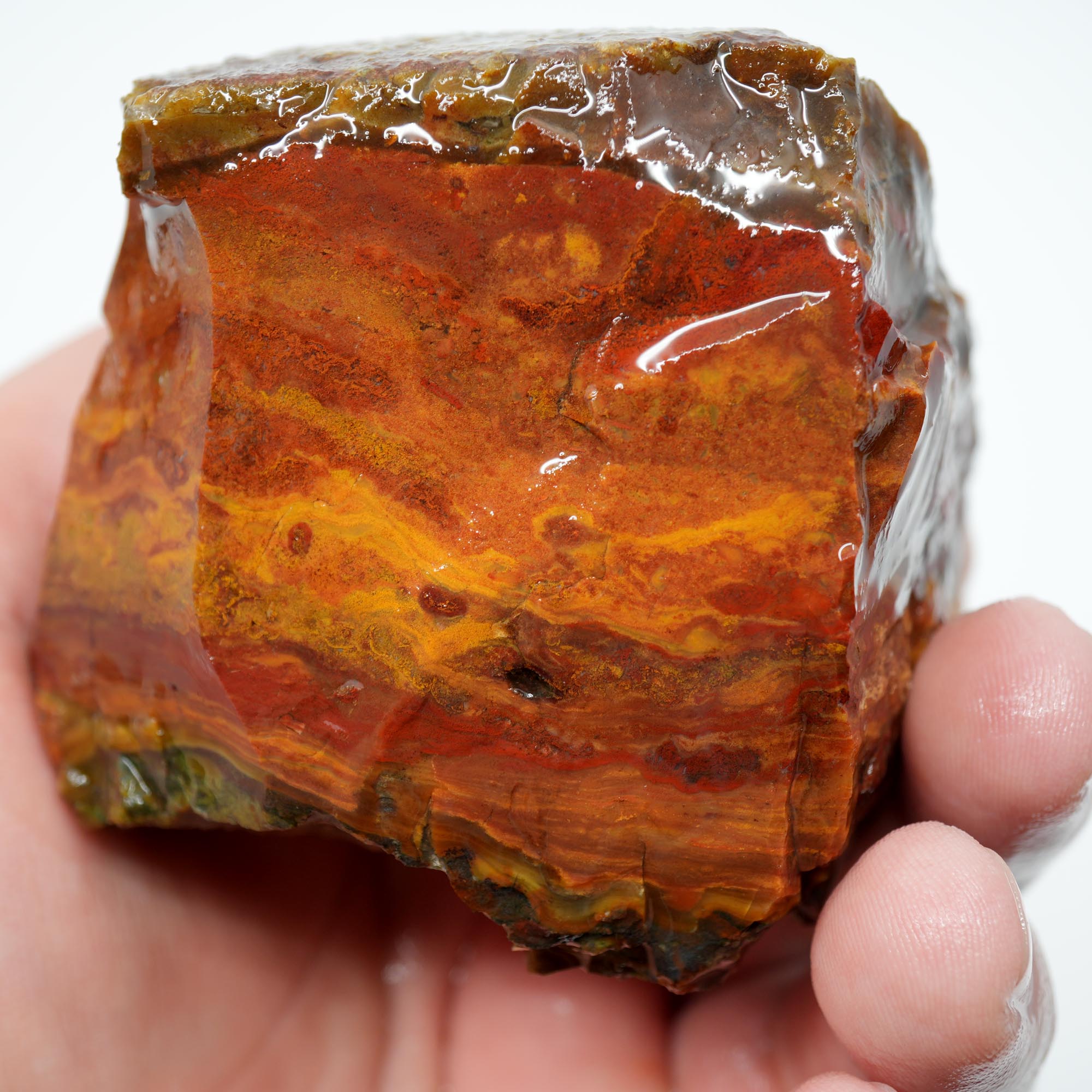 Mystery Jasper Rough - Sunset Colors Flowing Pattern Old Stock