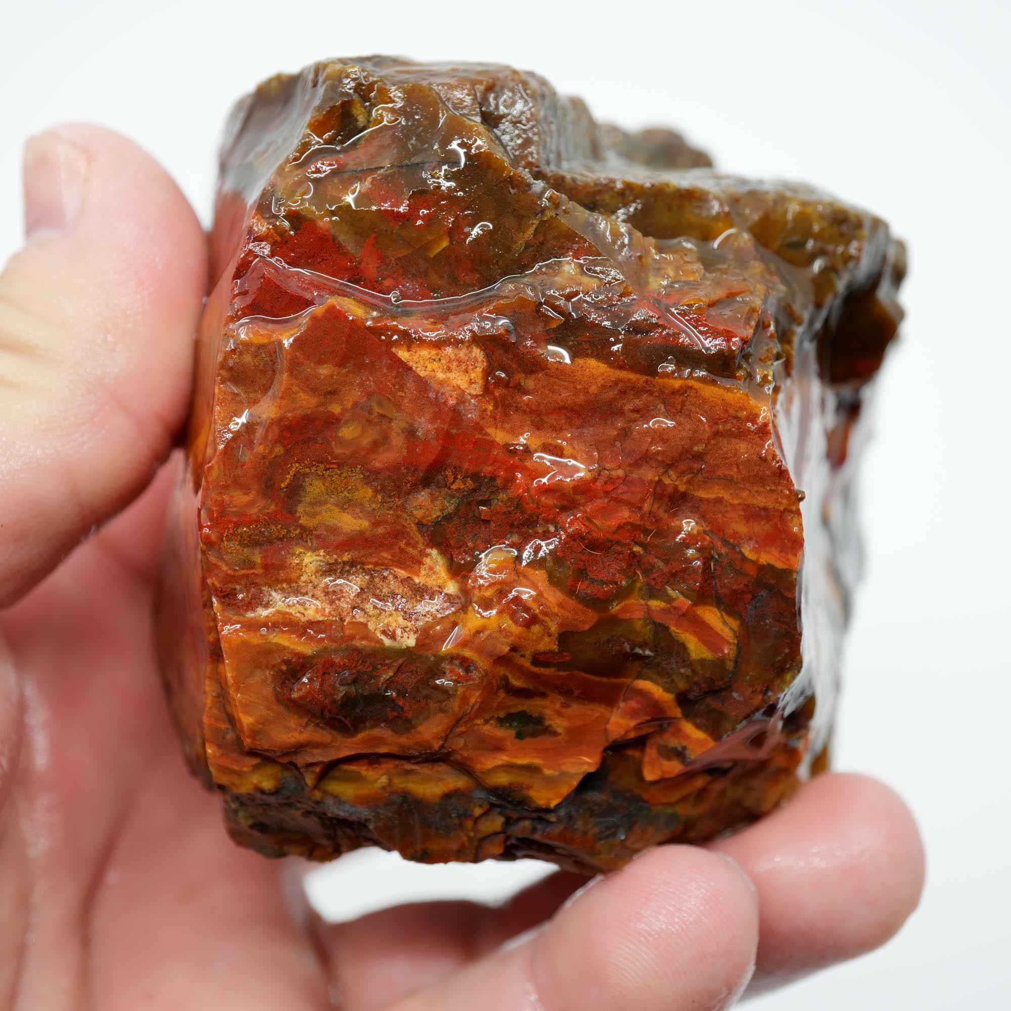 Mystery Jasper Rough - Sunset Colors Flowing Pattern Old Stock