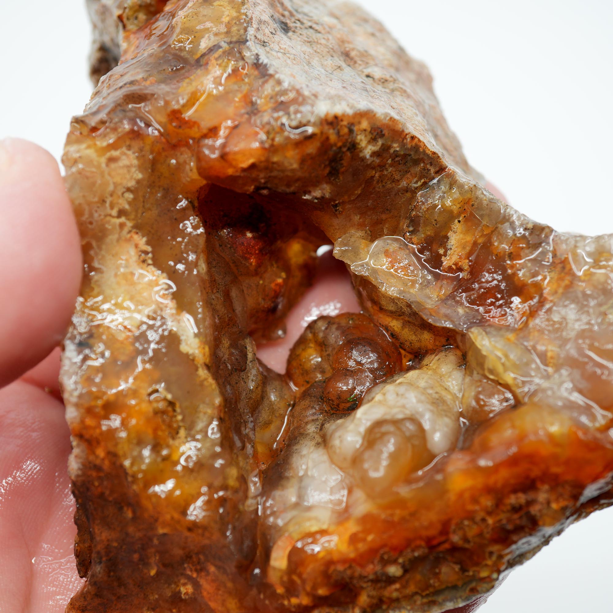 Graveyard Point Plume Agate Endcut - Carnelian Wavy Cloud Plume