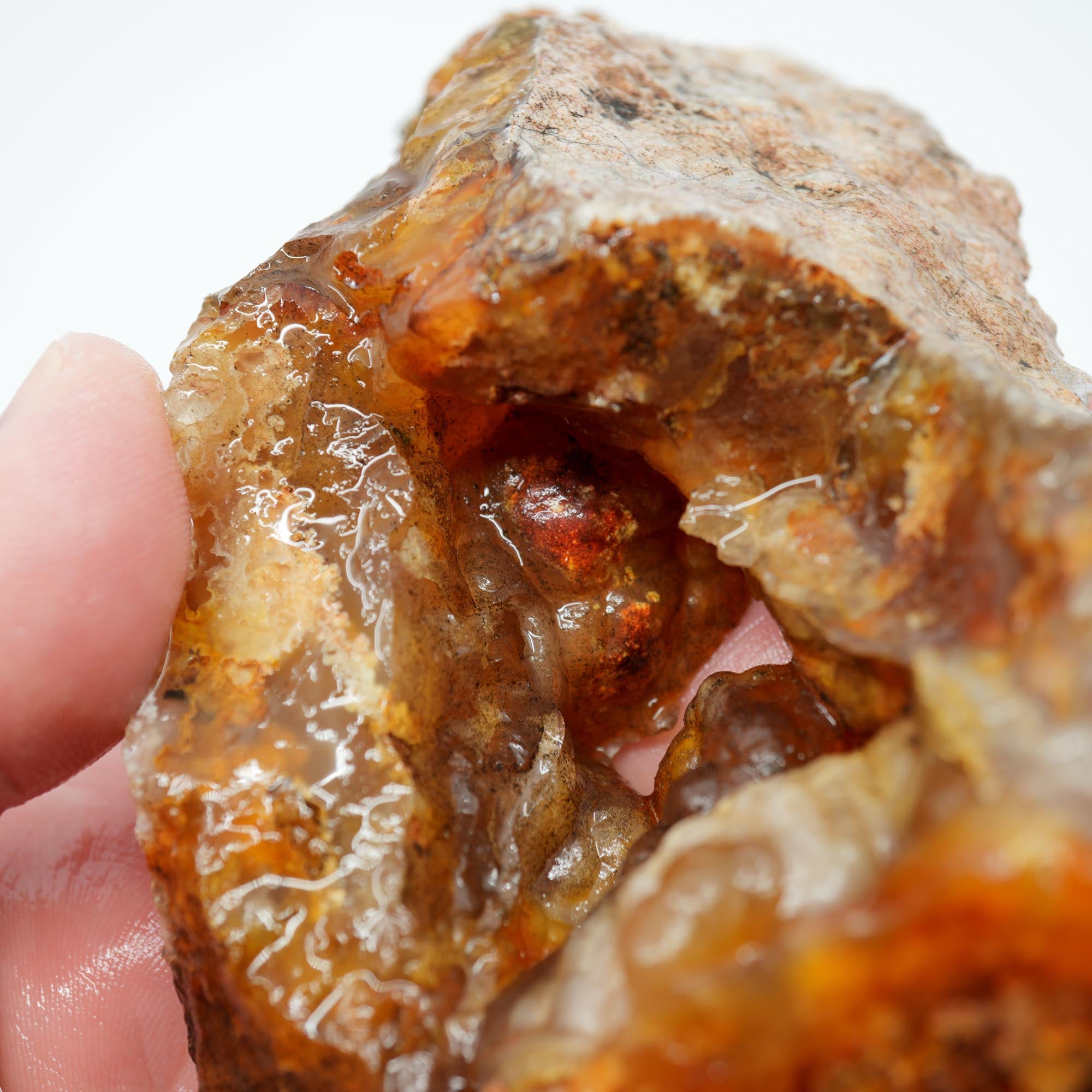 Graveyard Point Plume Agate Endcut - Carnelian Wavy Cloud Plume
