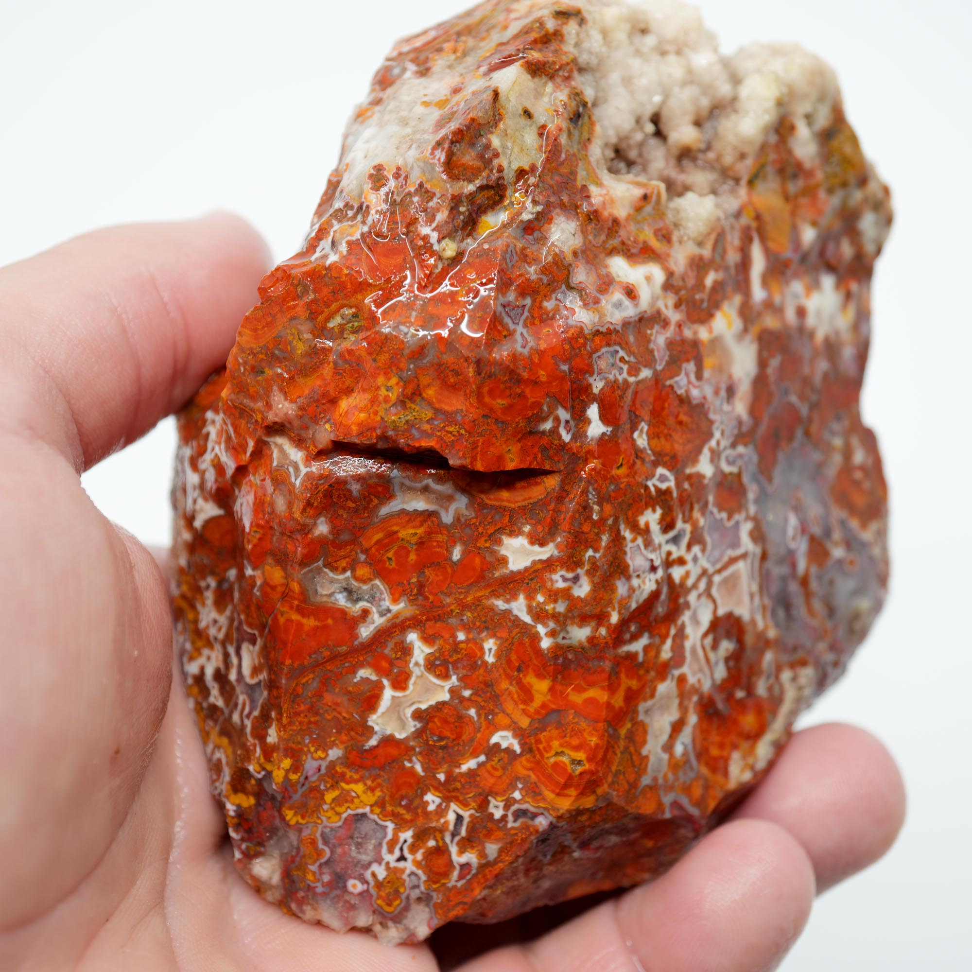 Apple Valley Agate Rough - Christmas Red Tube Pseudomorph
