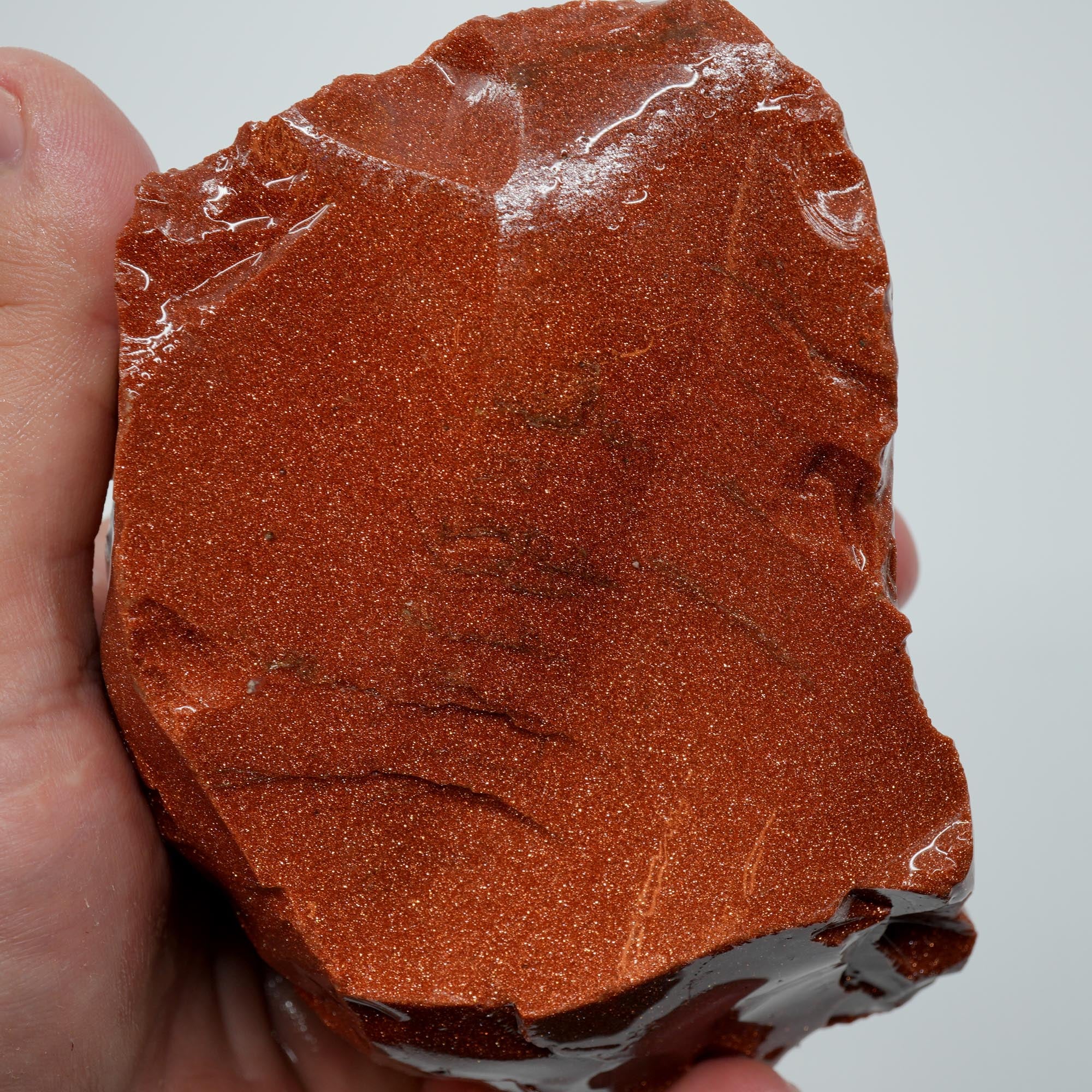 Goldstone Rough - Glittery Copper Sparkle Chunk for Cutting and Display