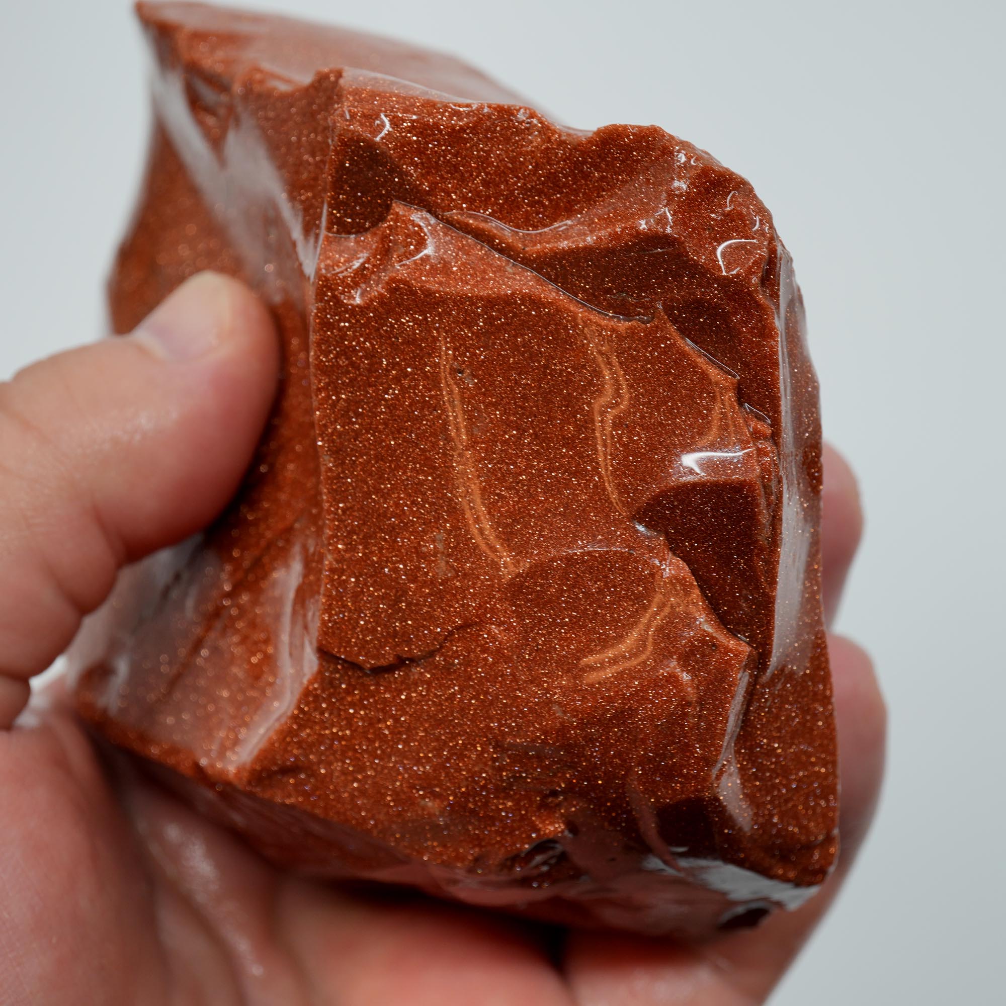 Goldstone Rough - Glittery Copper Sparkle Chunk for Cutting and Display